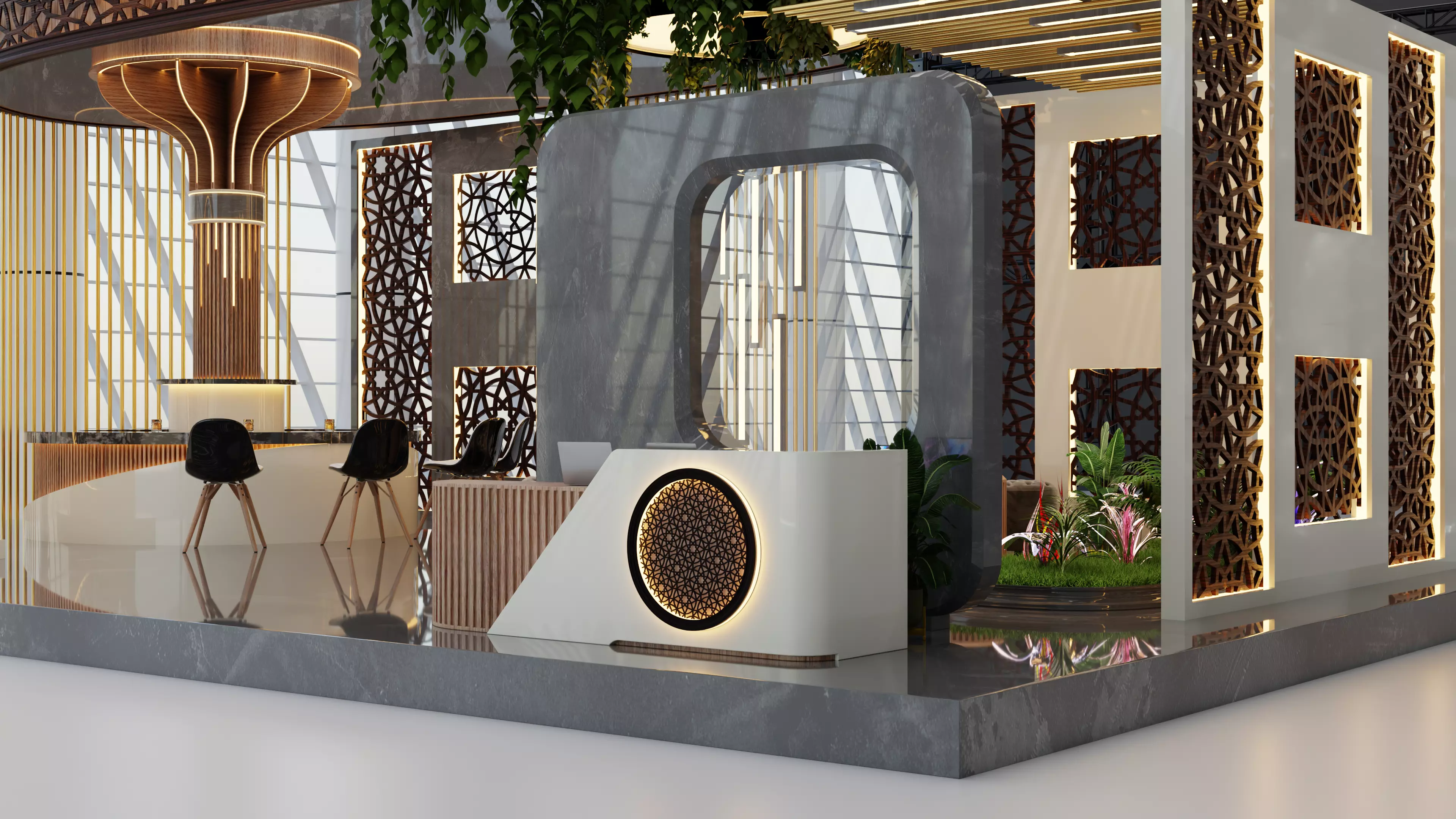 Modern Arabic Exhibition Booth Luxury Event Stand Design 3D model_5