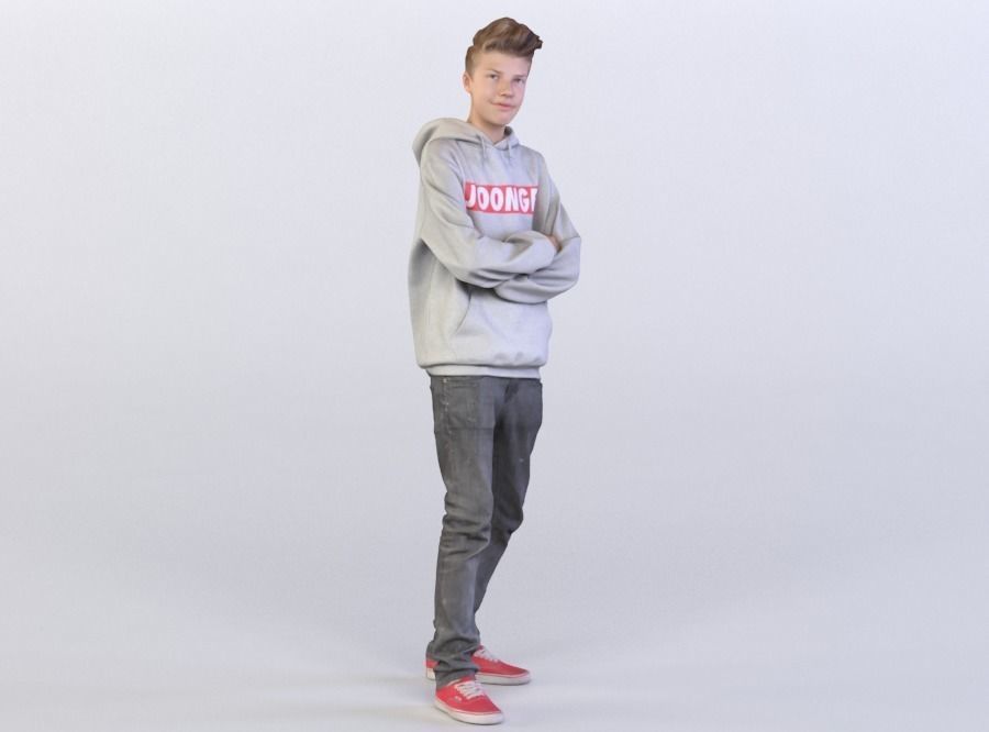 Brad 0051 Kid standing arms crossed 3D model_0