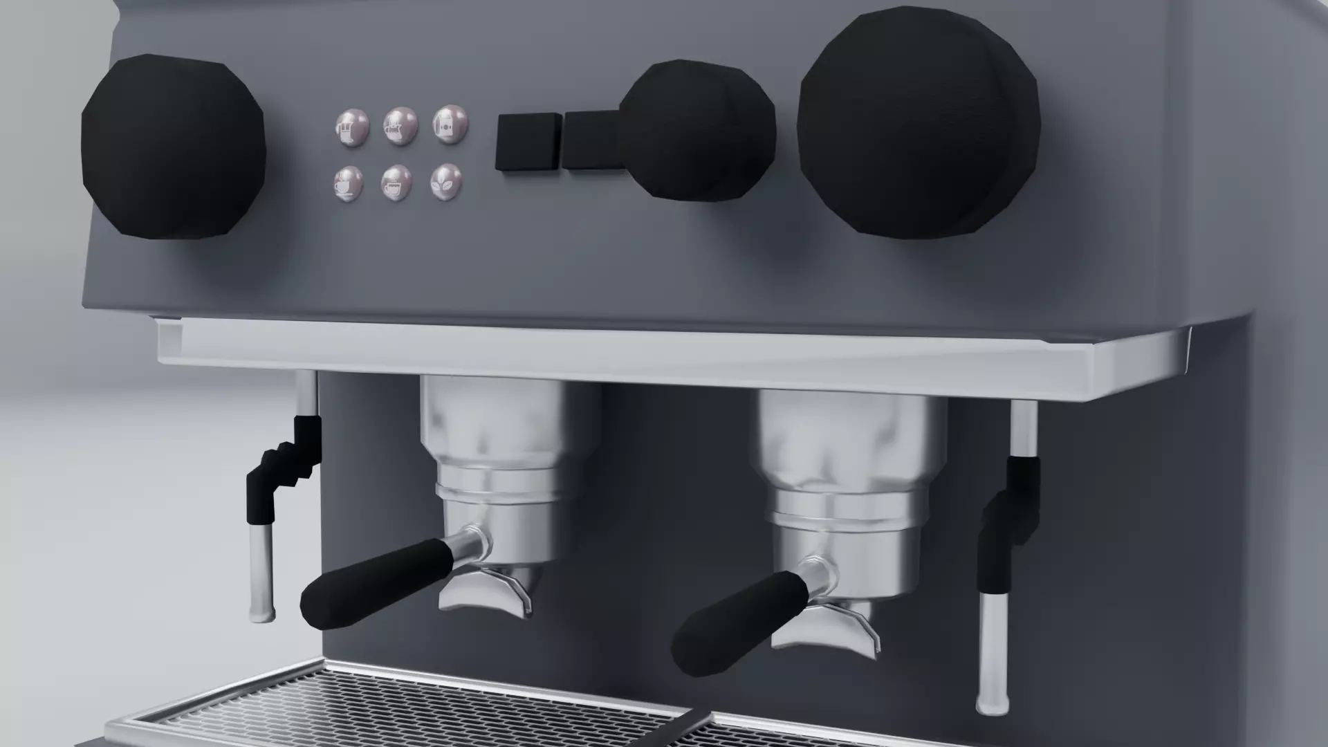 Low Poly Espresso Coffee Machine Low-poly 3D model_3