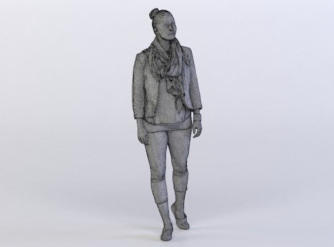 Rosy 0100 Woman in jacket with a scarf