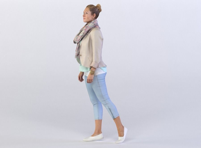 Rosy 0100 Woman in jacket with a scarf