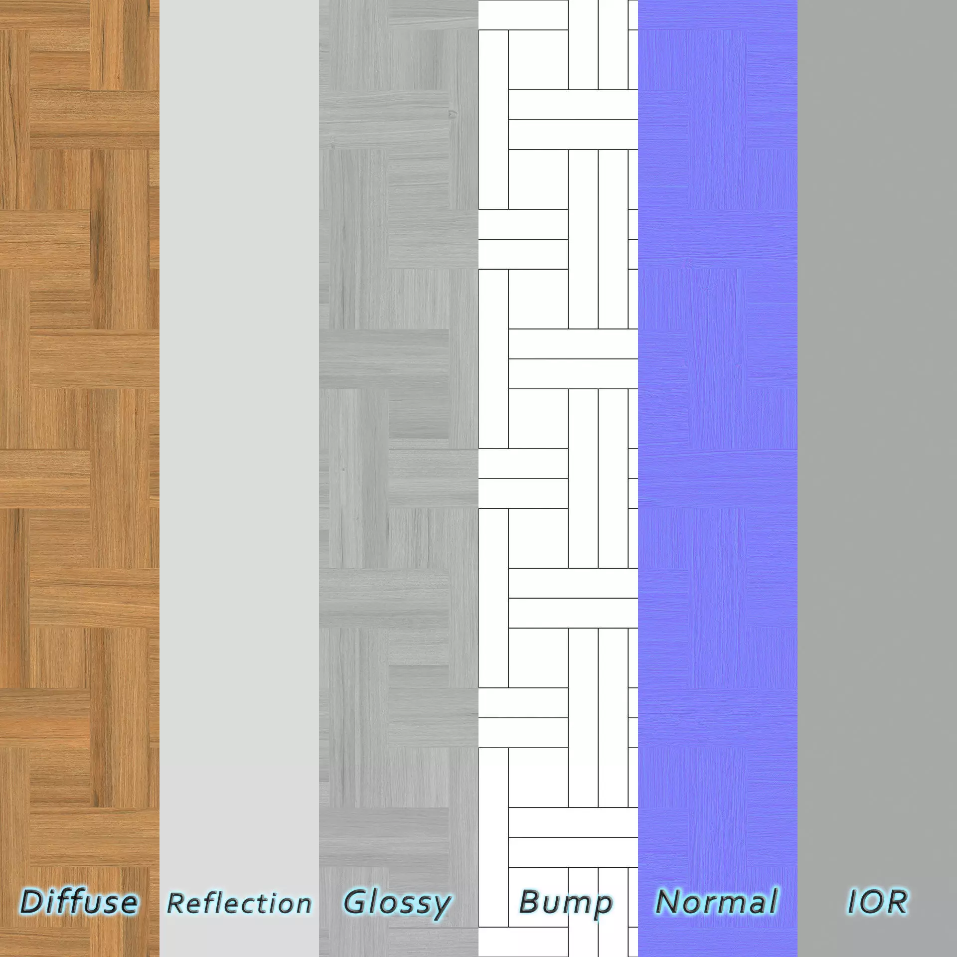 Parquet - Laminate - Wooden floor 4 in 1 3D model_7