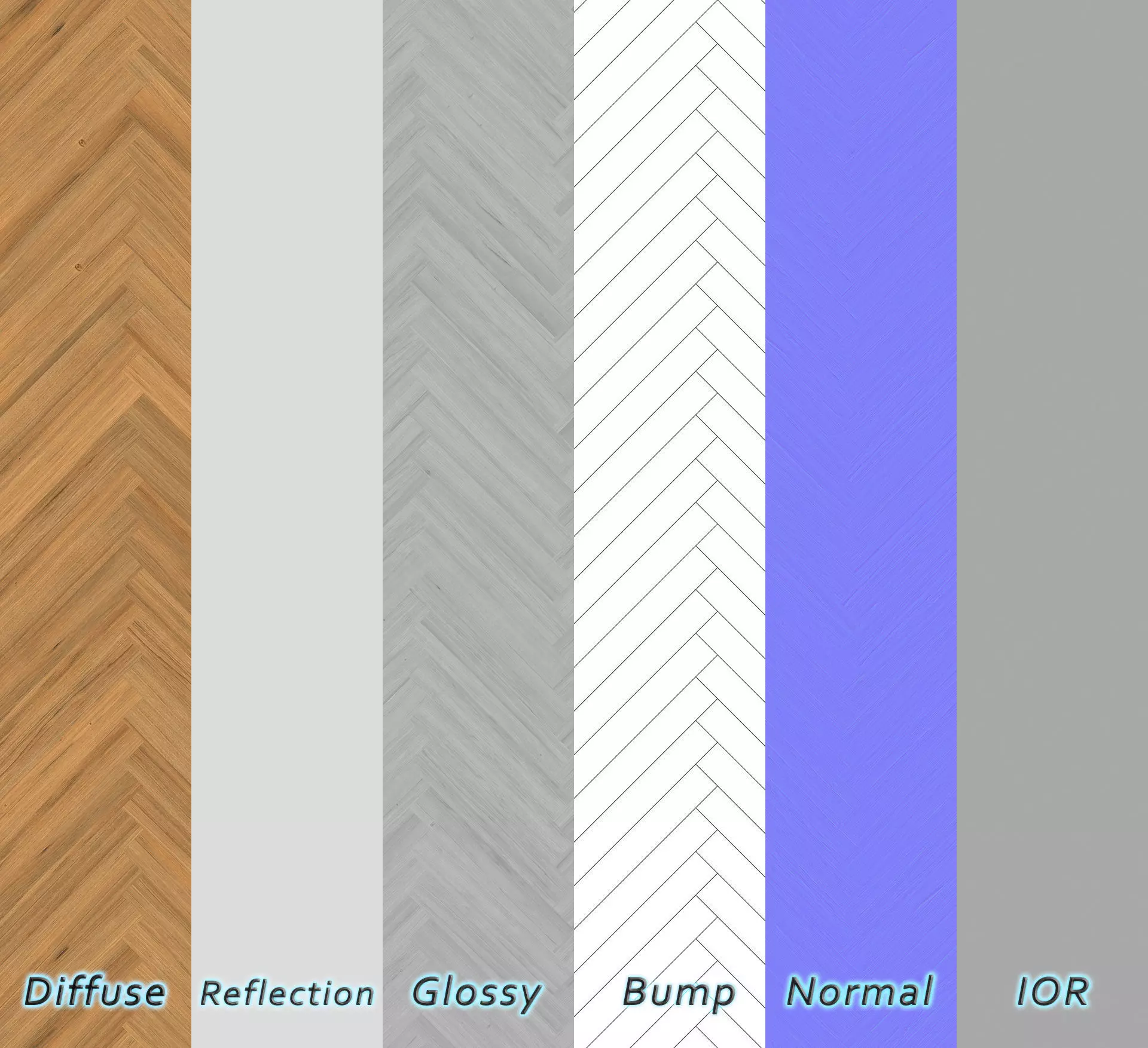 Parquet - Laminate - Wooden floor 4 in 1 3D model_6
