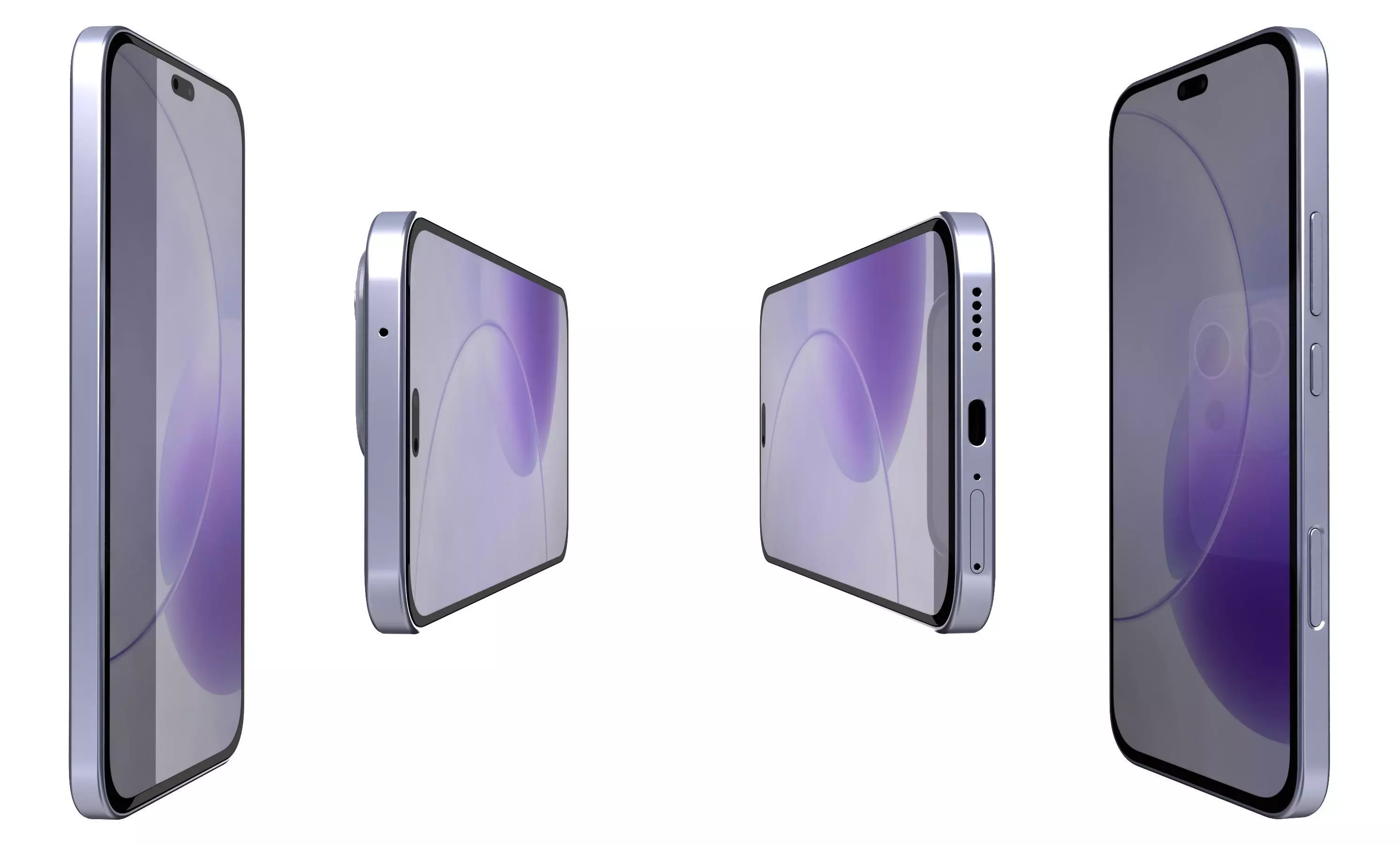 Honor X70i Magnolia Purple High Poly 3D model_8