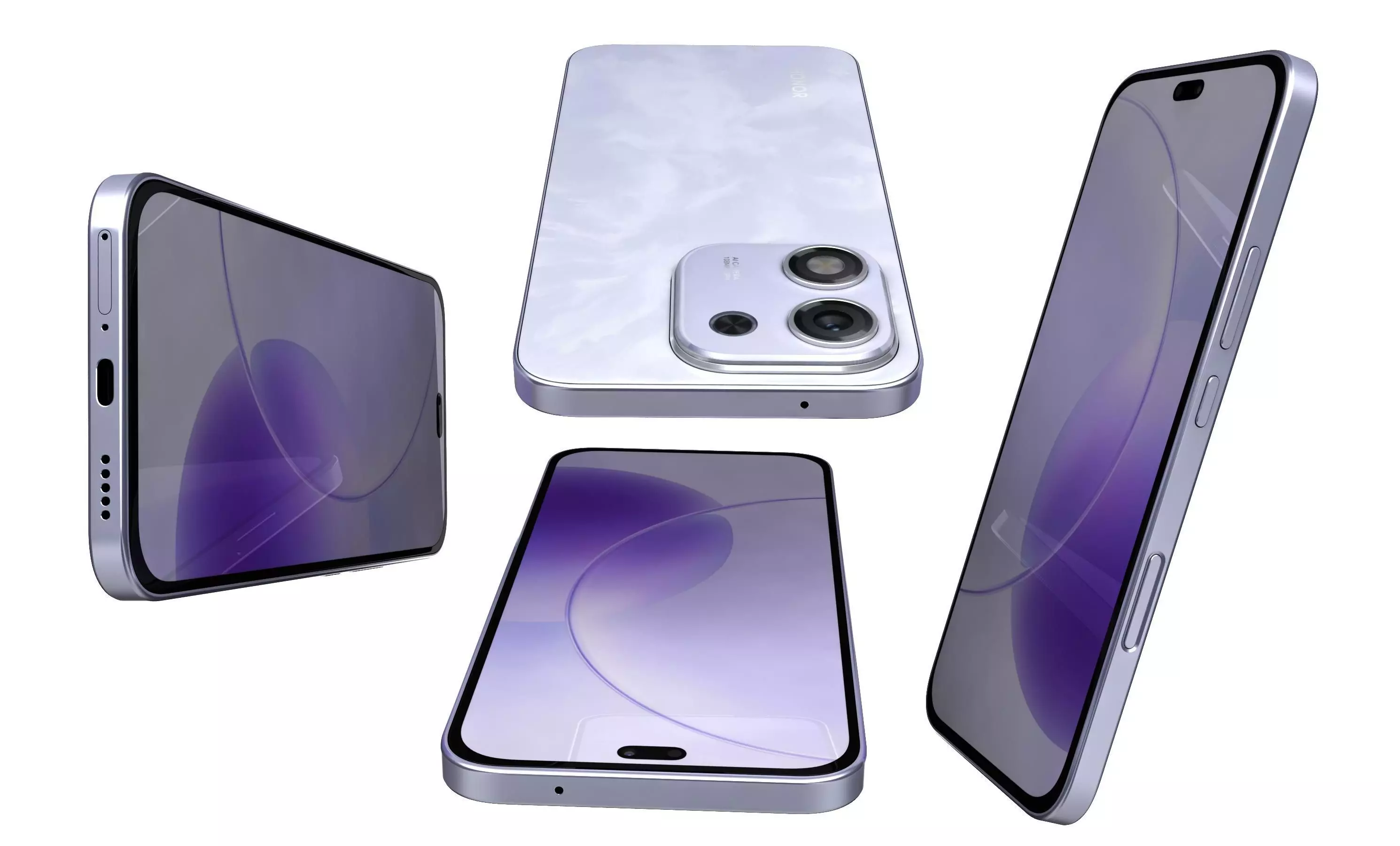 Honor X70i Magnolia Purple High Poly 3D model_14