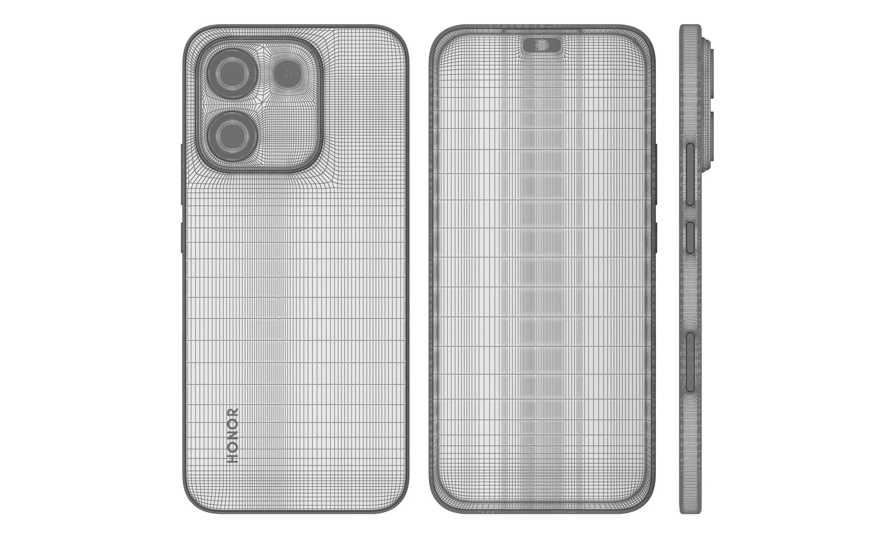 Honor X70i Magnolia Purple High Poly 3D model_21