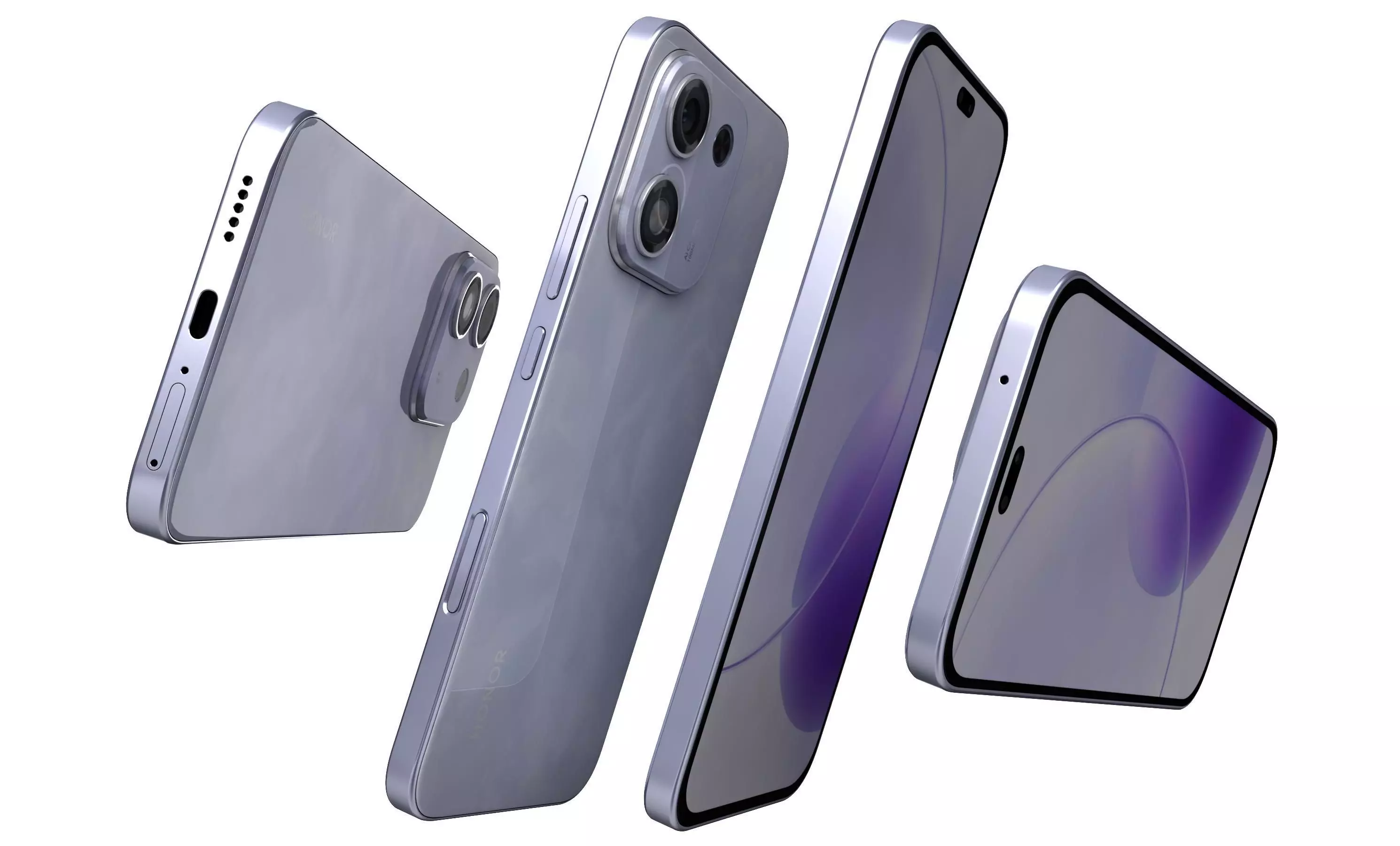 Honor X70i Magnolia Purple High Poly 3D model_12