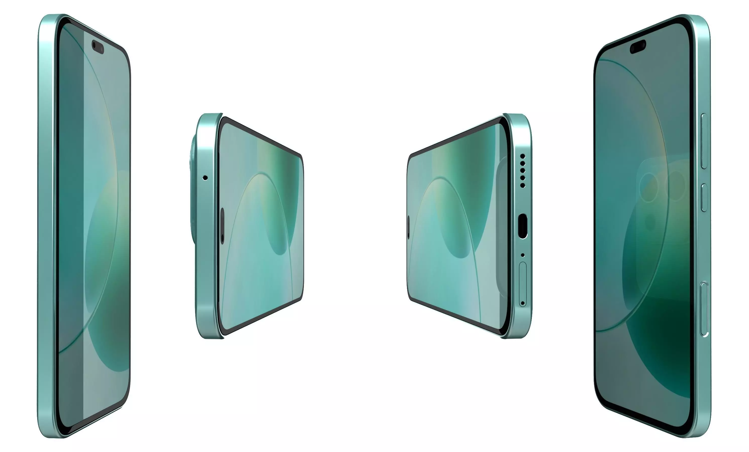 Honor X70i Sky Blue High Poly 3D model_2