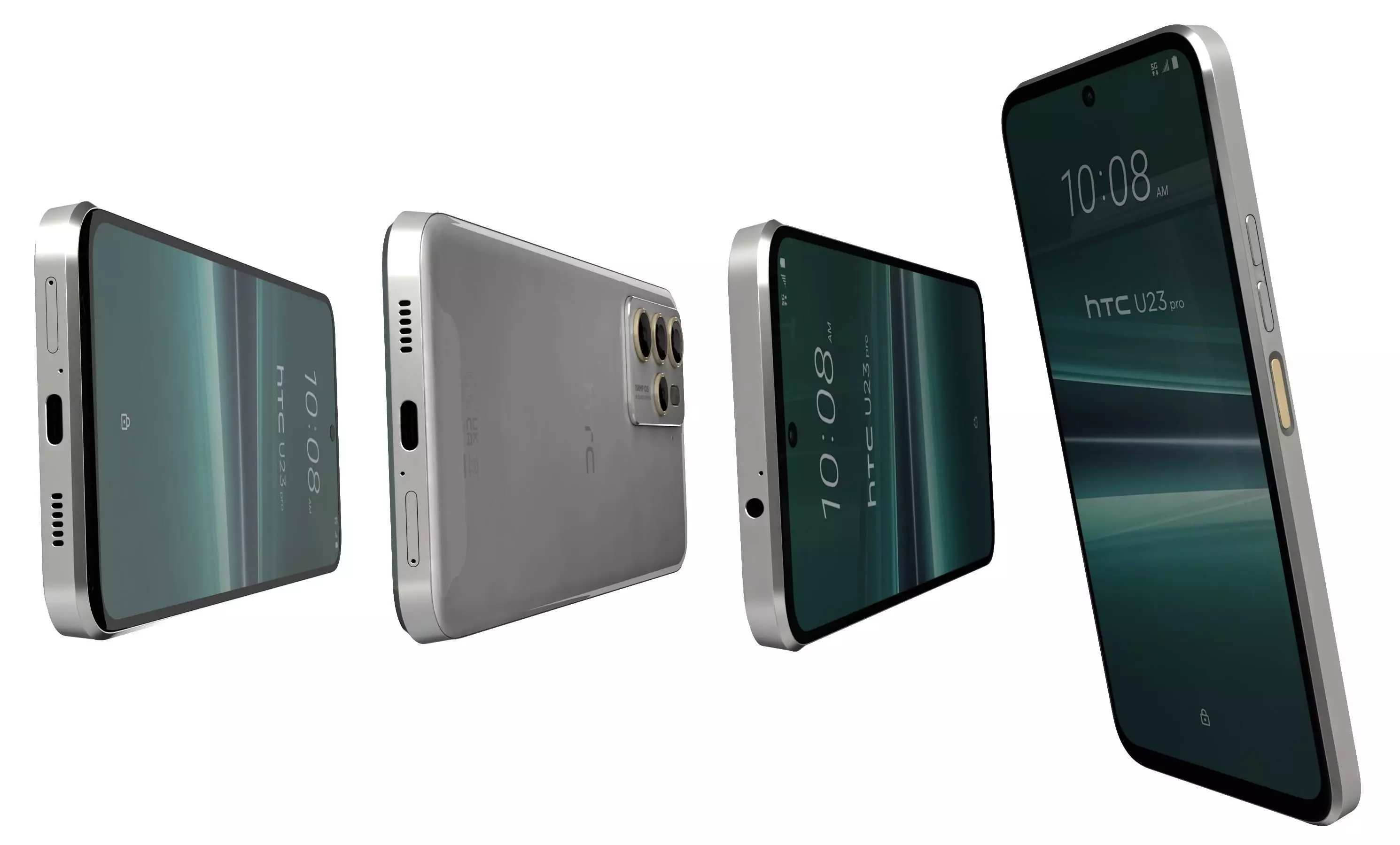 HTC U23 Pro Brown And White High Poly 3D model_26