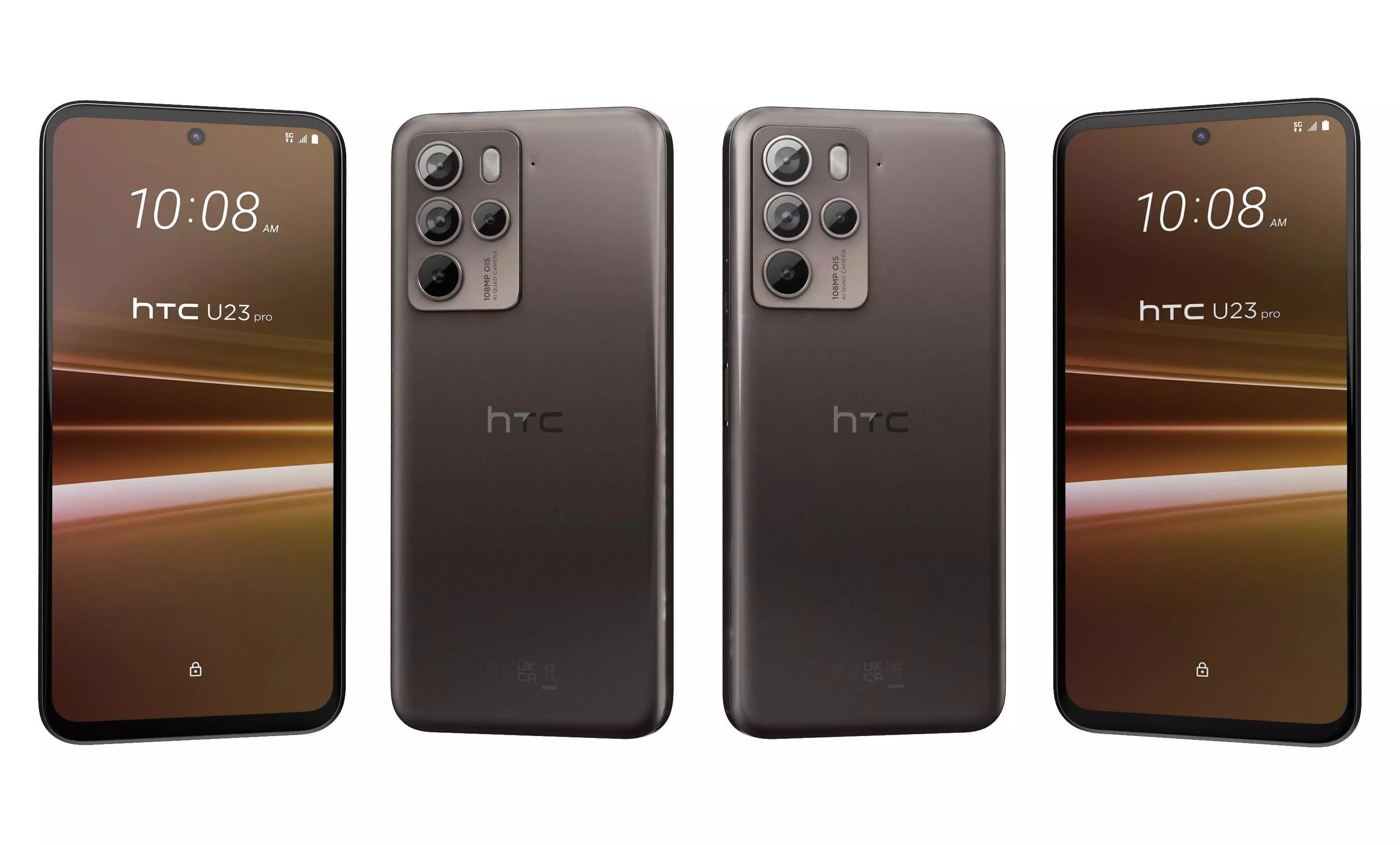 HTC U23 Pro Brown And White High Poly 3D model_34