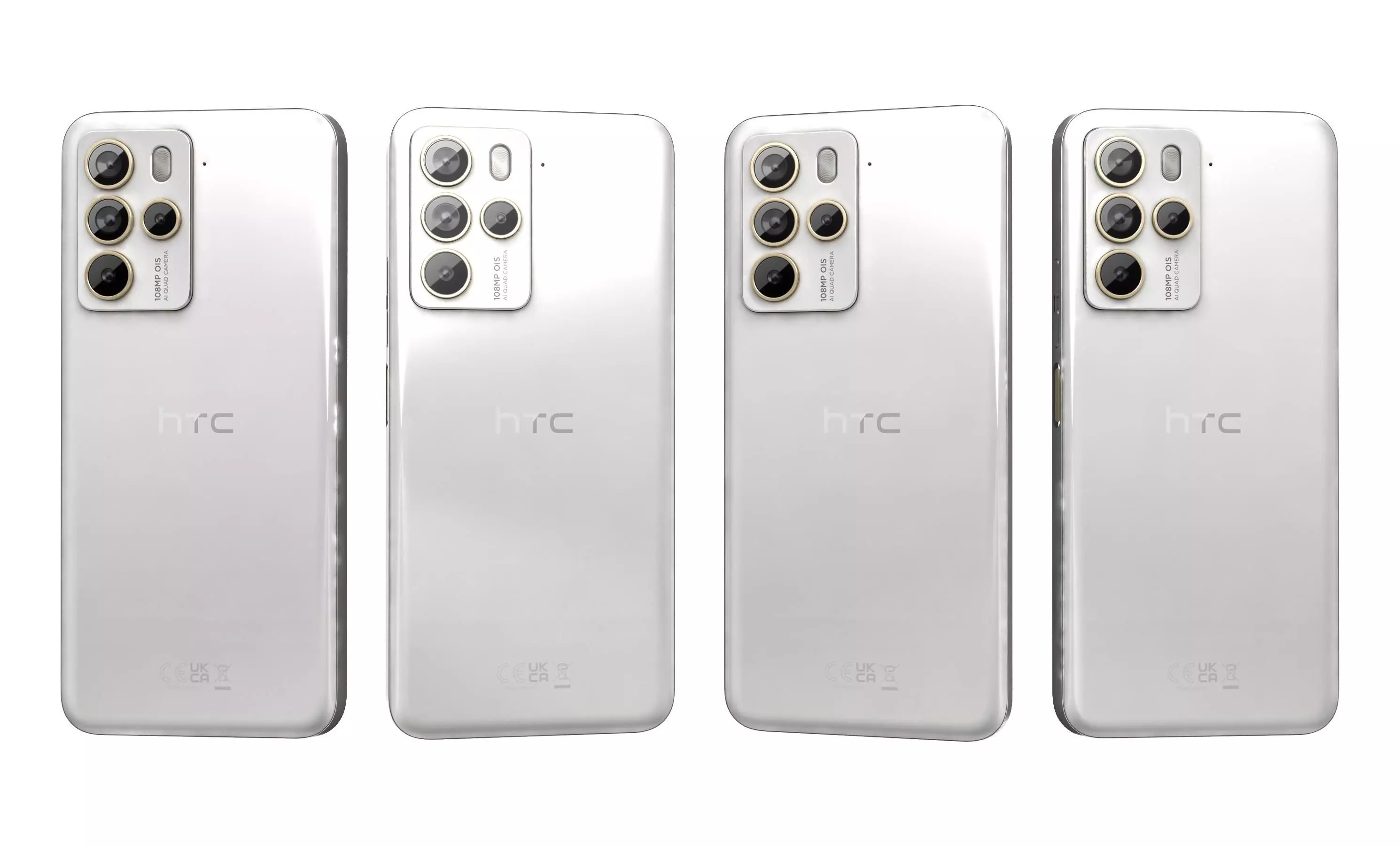 HTC U23 Pro Brown And White High Poly 3D model_4