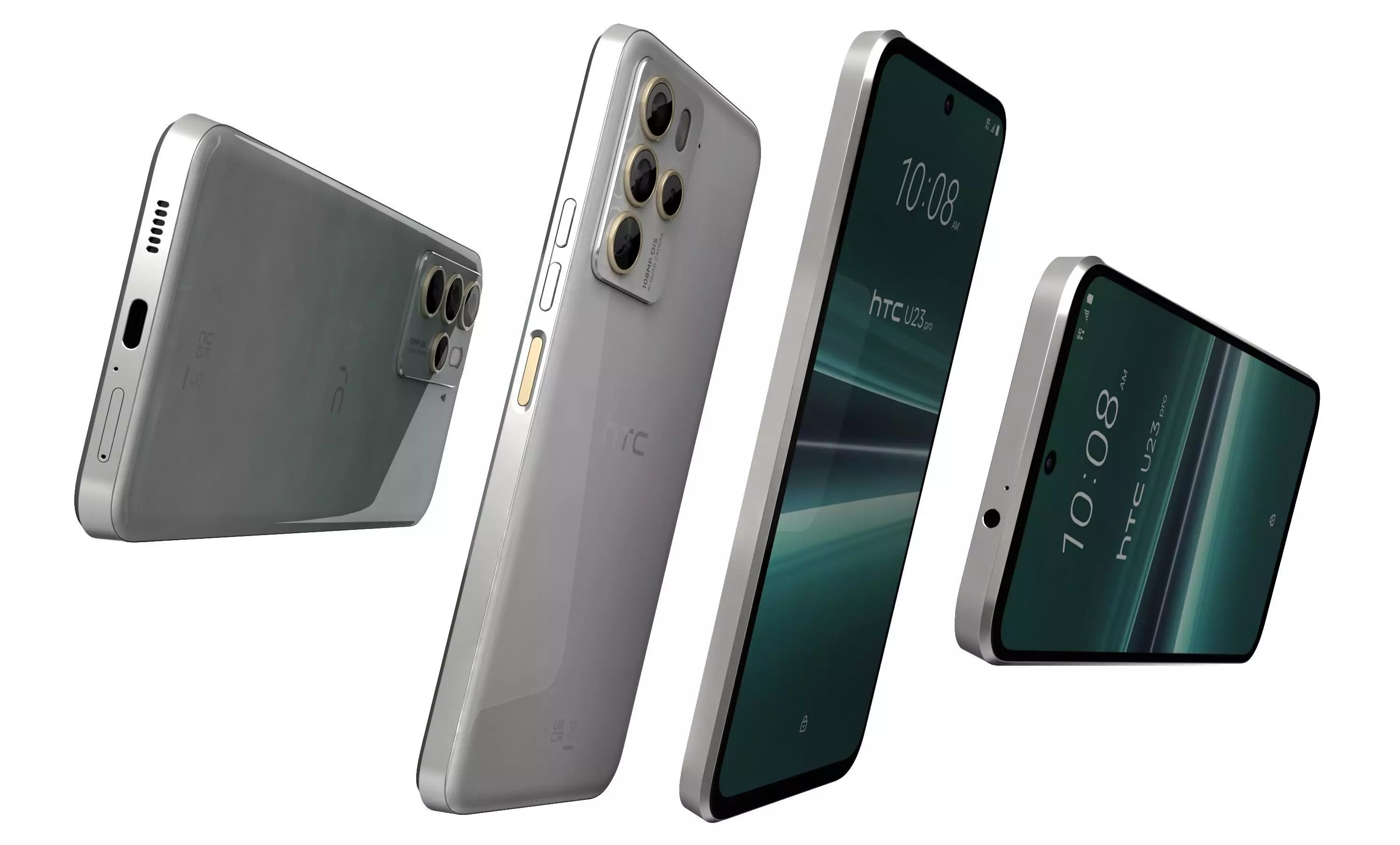 HTC U23 Pro Brown And White High Poly 3D model_11