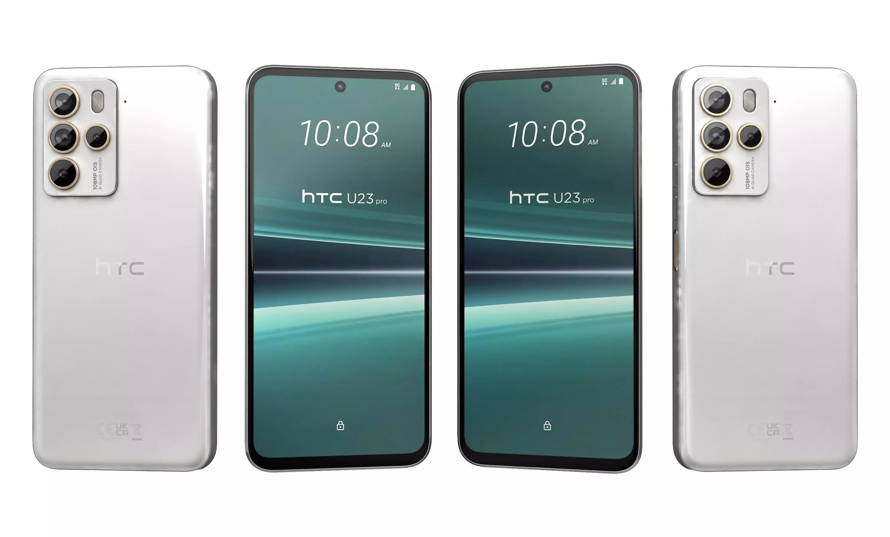 HTC U23 Pro Brown And White High Poly 3D model_5