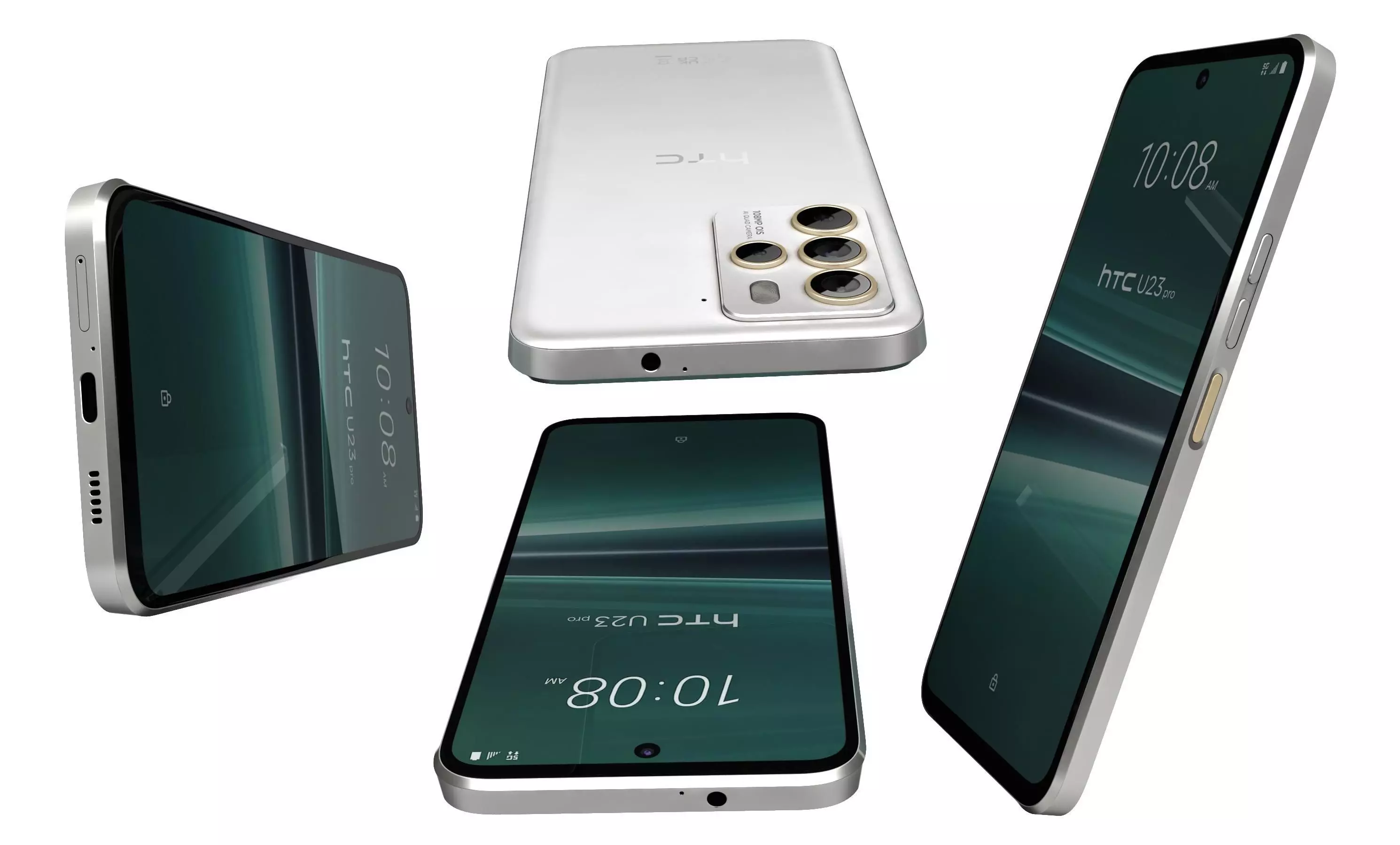 HTC U23 Pro Brown And White High Poly 3D model_24