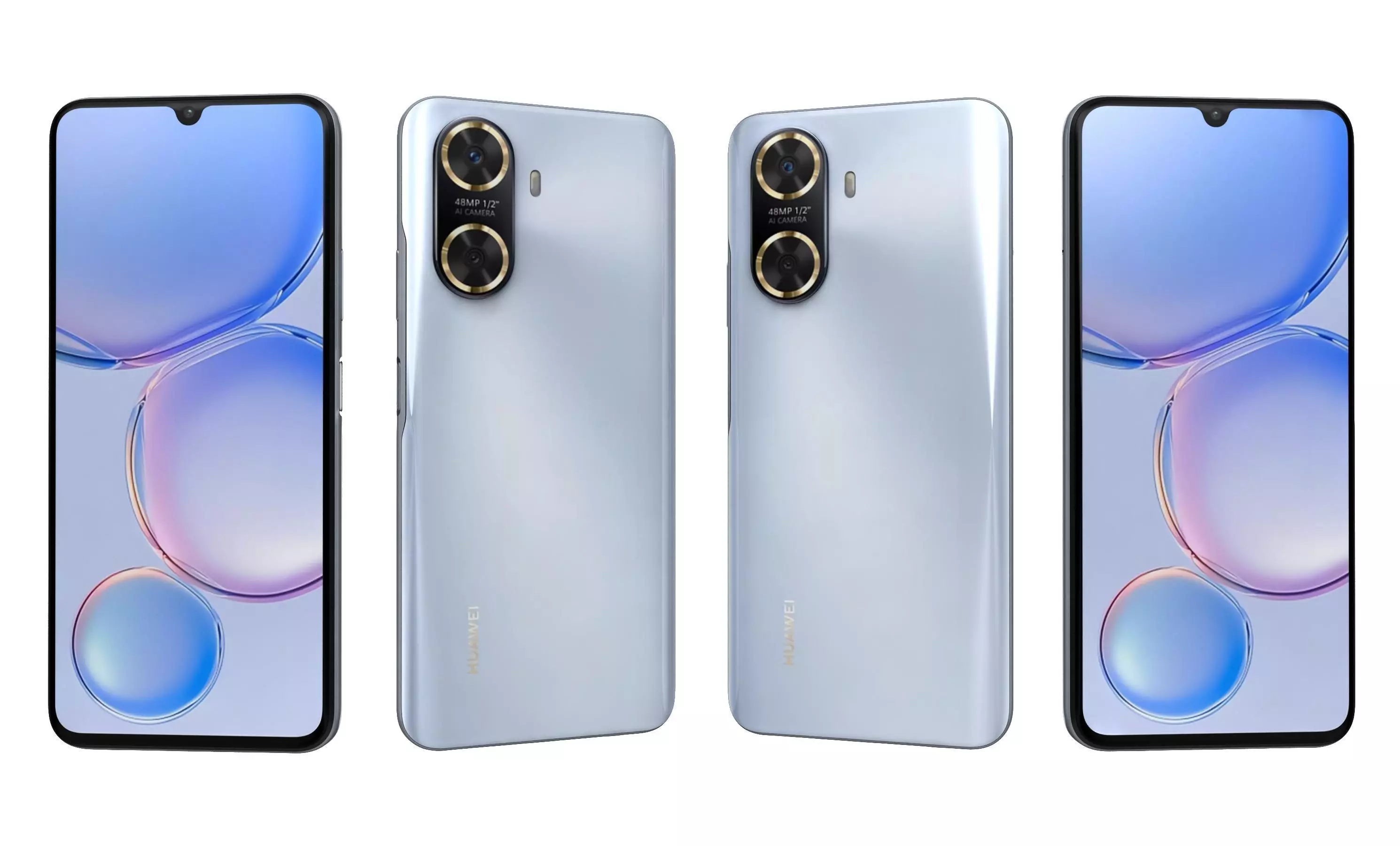 Huawei Enjoy 60 Blue High Poly 3D model_4