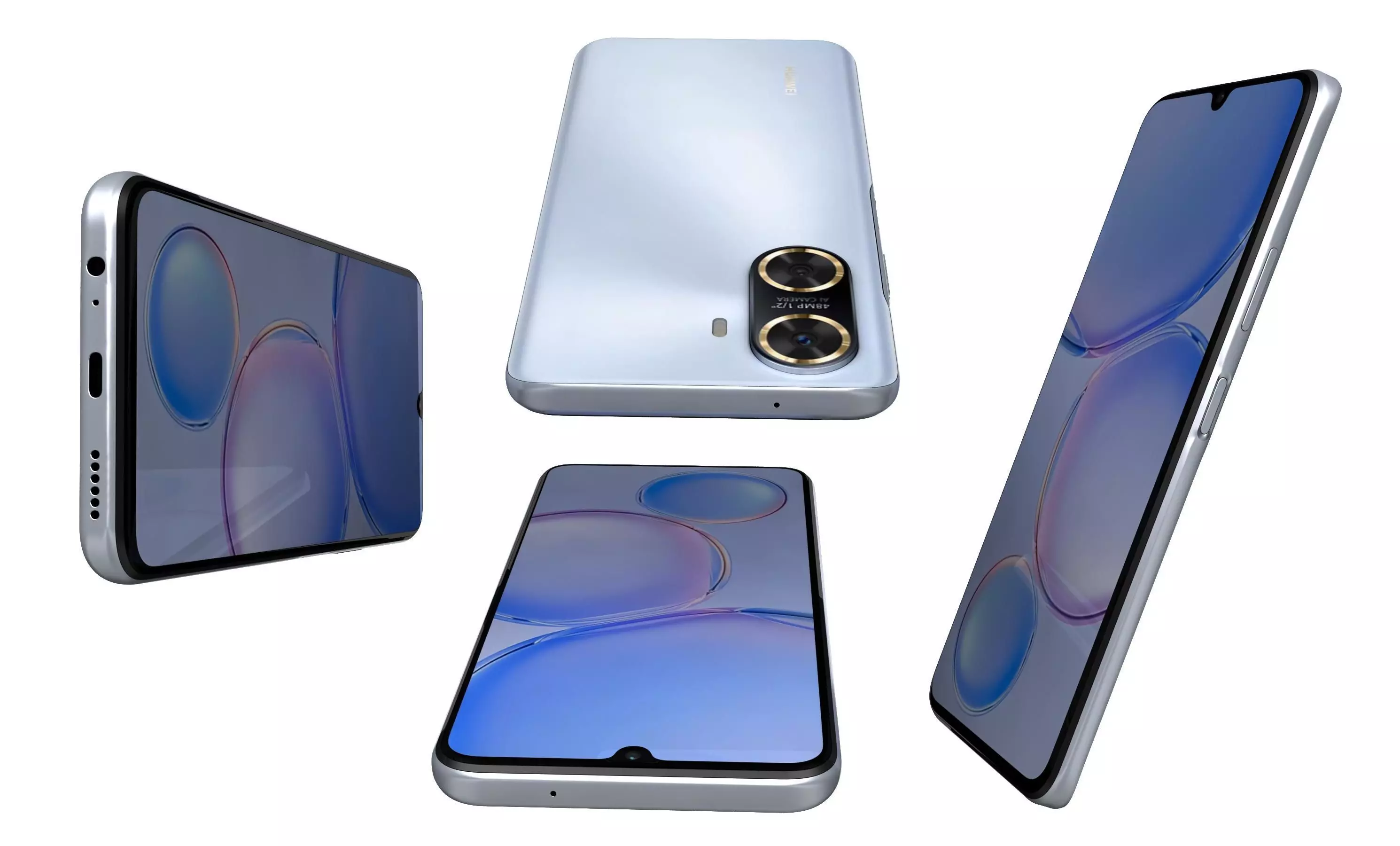 Huawei Enjoy 60 Blue High Poly 3D model_15