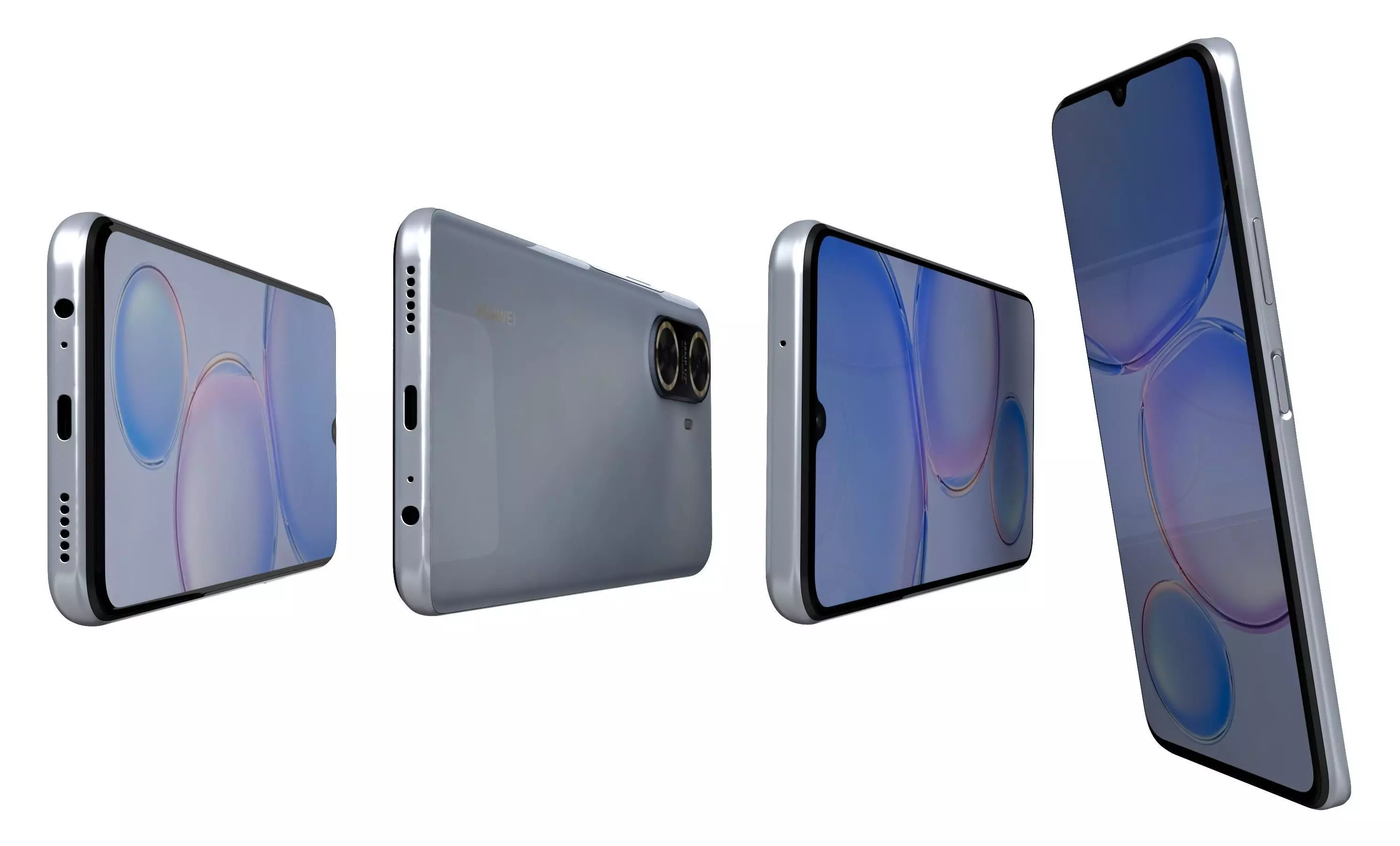 Huawei Enjoy 60 Blue High Poly 3D model_10