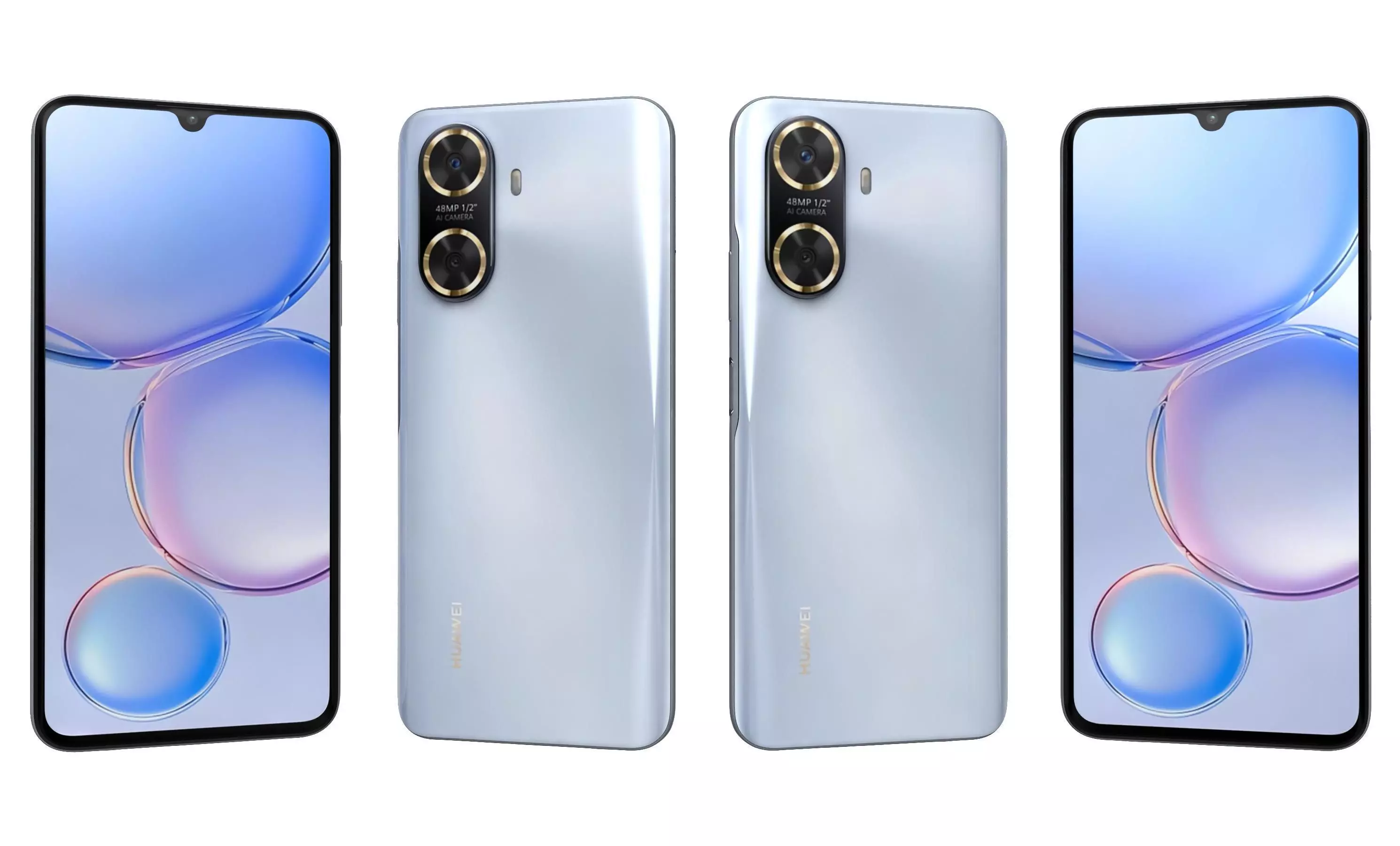 Huawei Enjoy 60 Blue High Poly 3D model_7