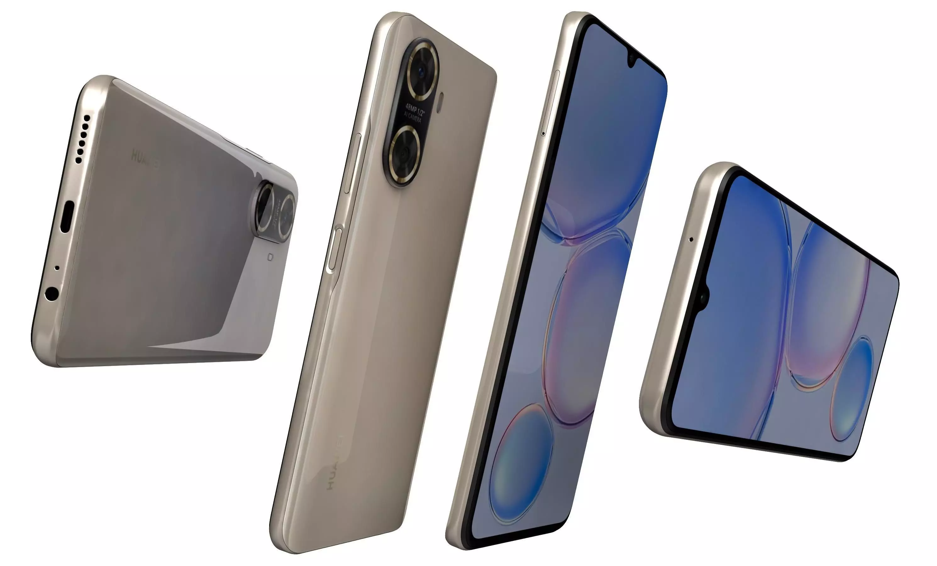 Huawei Enjoy 60 Gold High Poly 3D model_10