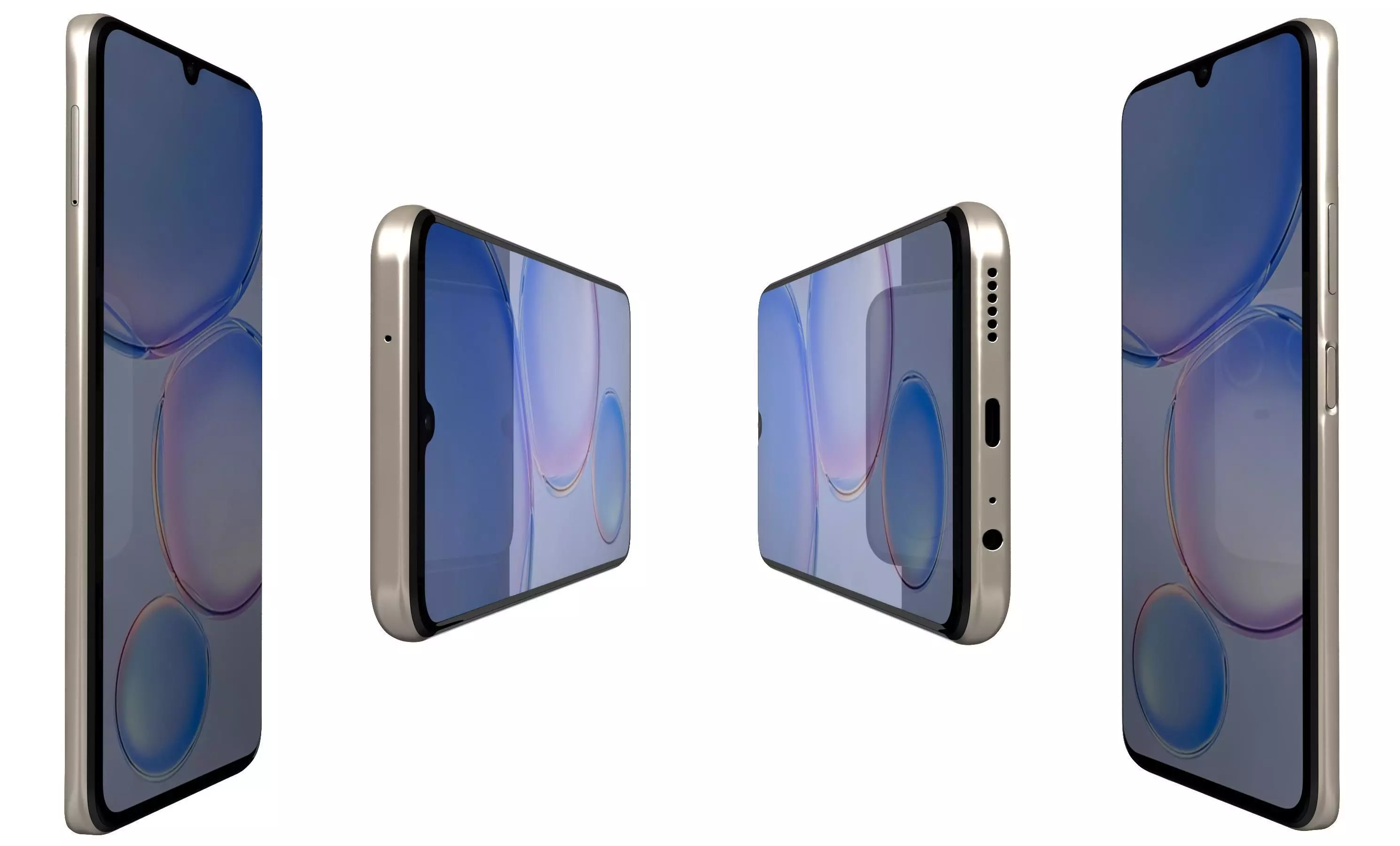 Huawei Enjoy 60 Gold High Poly 3D model_9