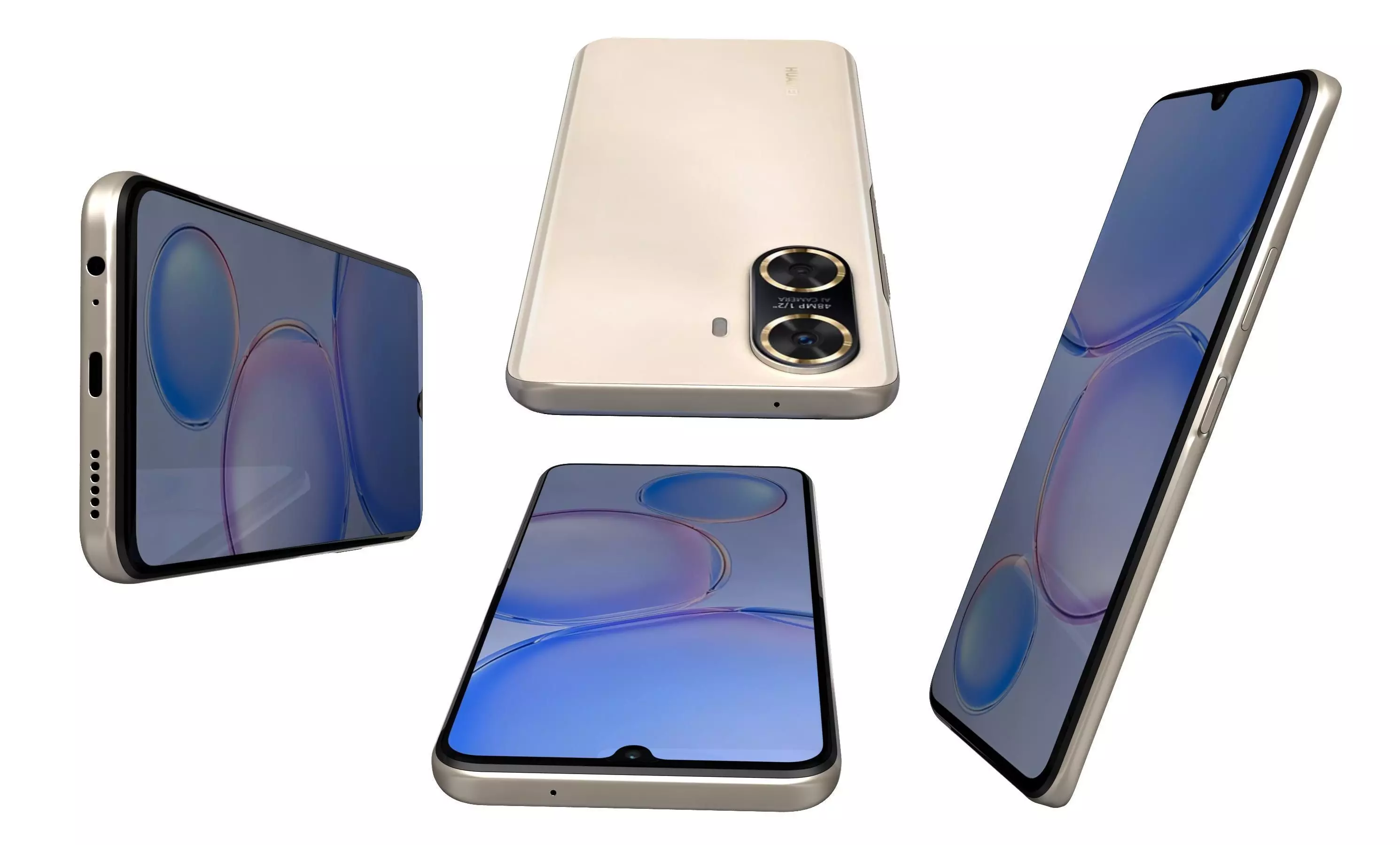 Huawei Enjoy 60 Gold High Poly 3D model_11