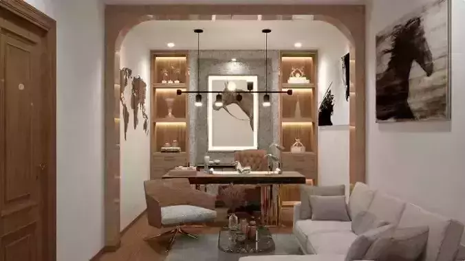 Office Room Interior Model 3D model Office Room Interior Model 3D model