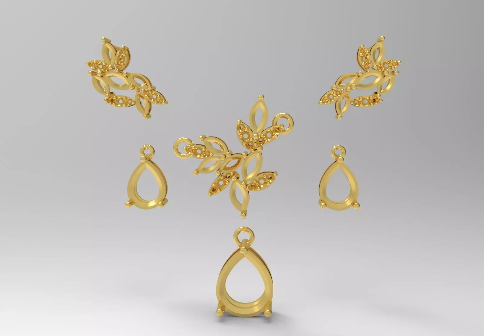 Diamond Accented Fluted Hoop Half Set js0026 3D print model_18