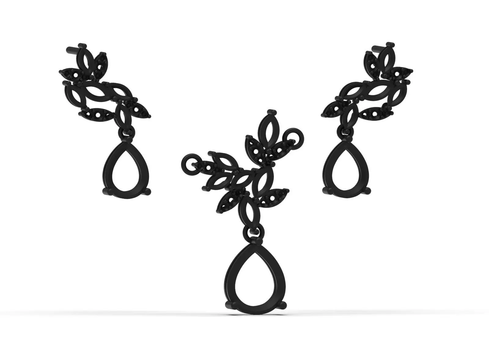 Diamond Accented Fluted Hoop Half Set js0026 3D print model_16