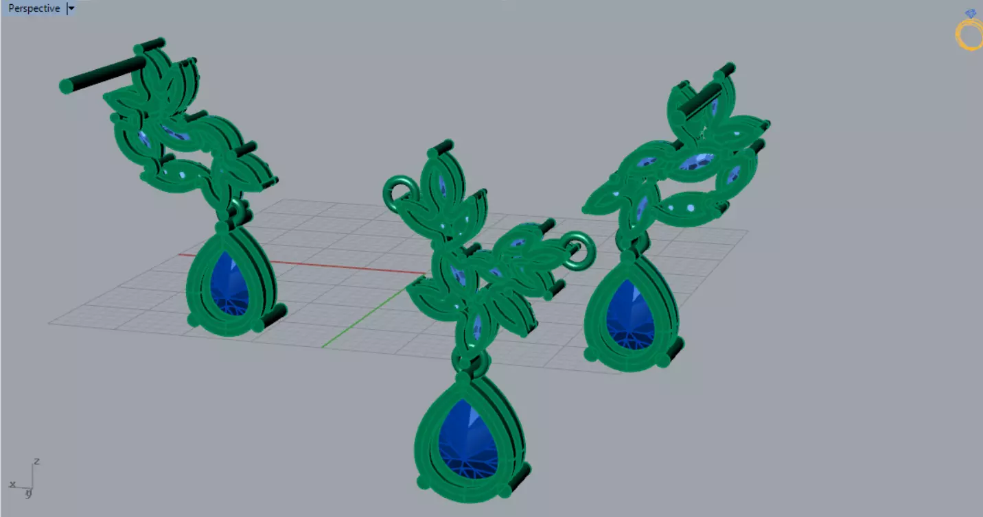 Diamond Accented Fluted Hoop Half Set js0026 3D print model_10