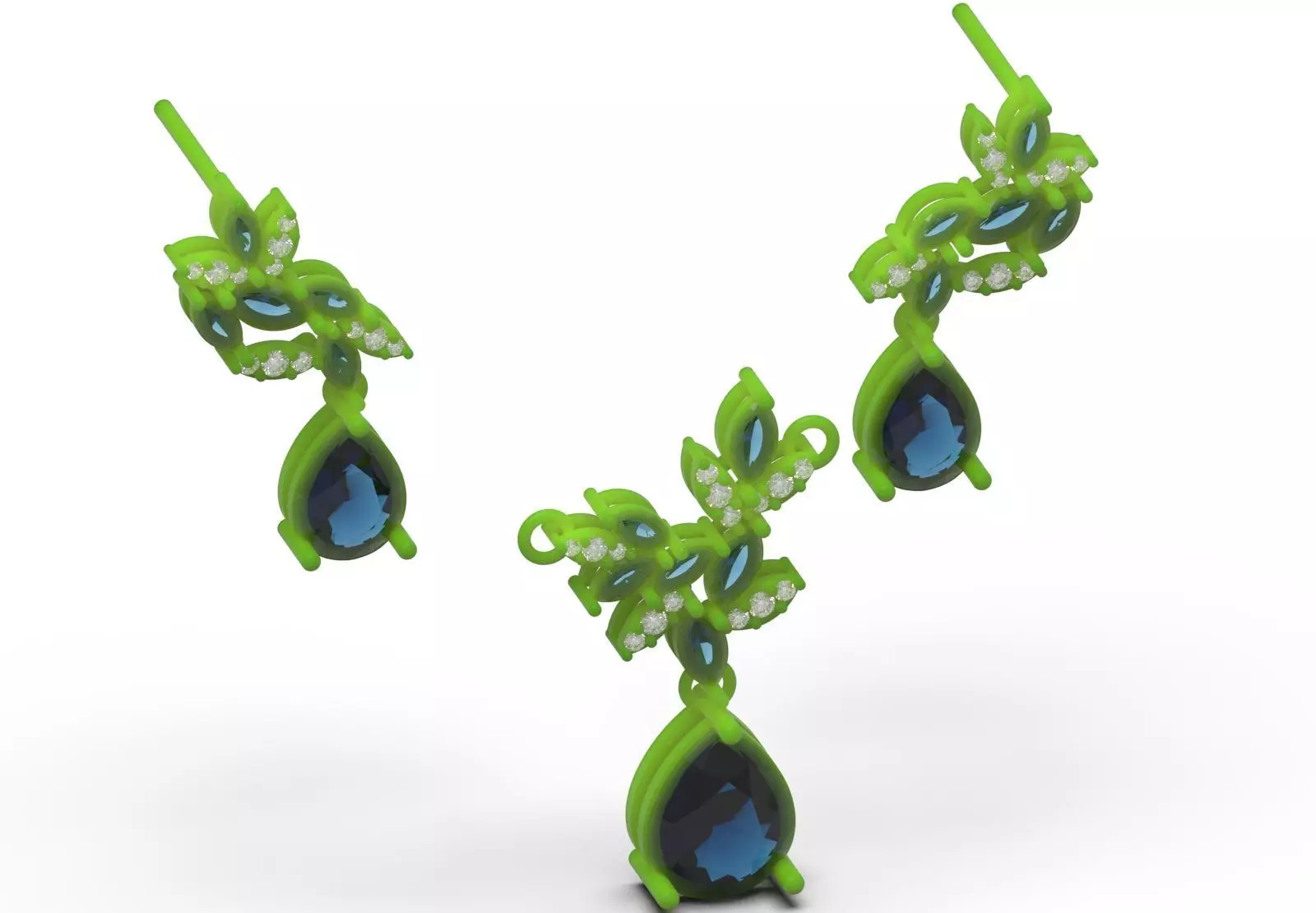 Diamond Accented Fluted Hoop Half Set js0026 3D print model_11