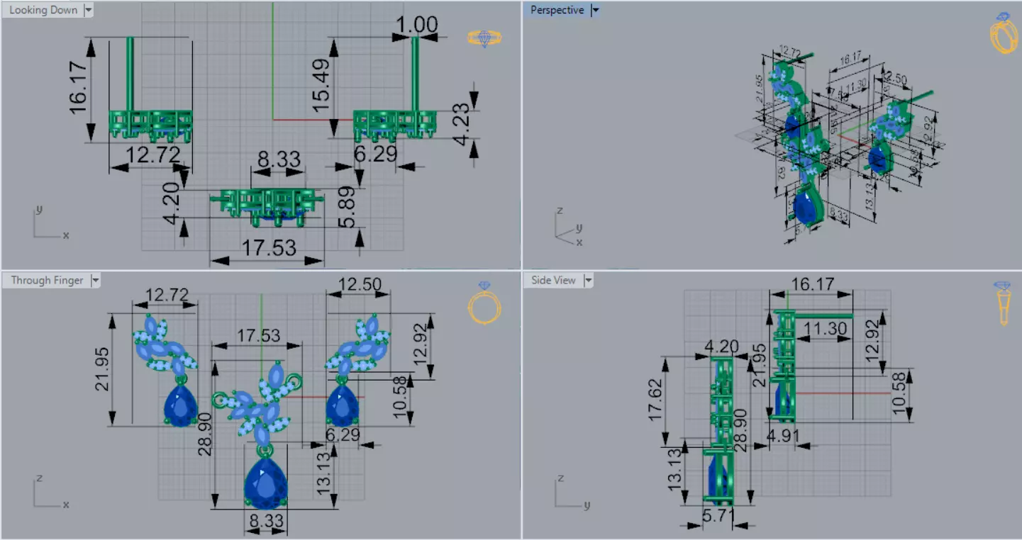 Diamond Accented Fluted Hoop Half Set js0026 3D print model_8