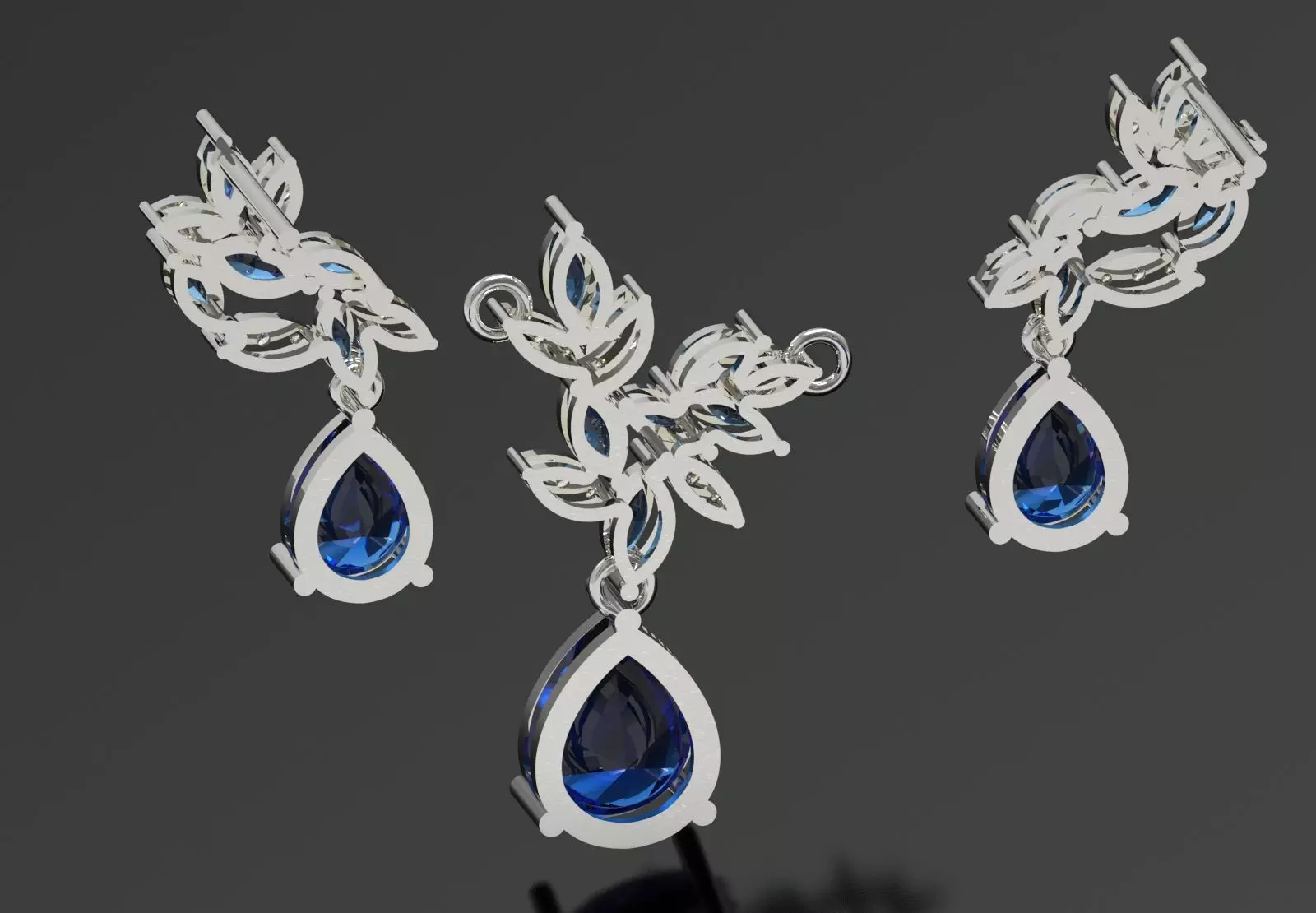 Diamond Accented Fluted Hoop Half Set js0026 3D print model_2