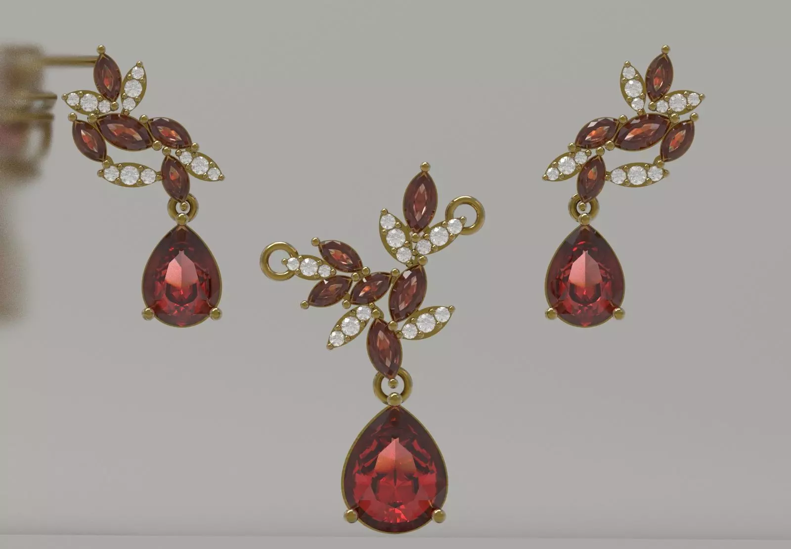 Diamond Accented Fluted Hoop Half Set js0026 3D print model_15