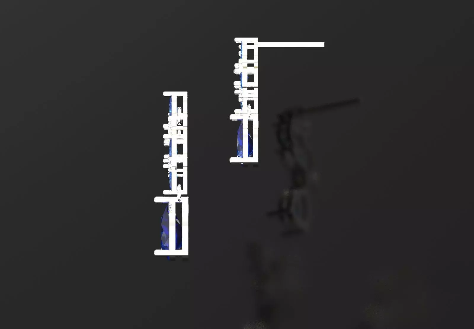 Diamond Accented Fluted Hoop Half Set js0026 3D print model_1