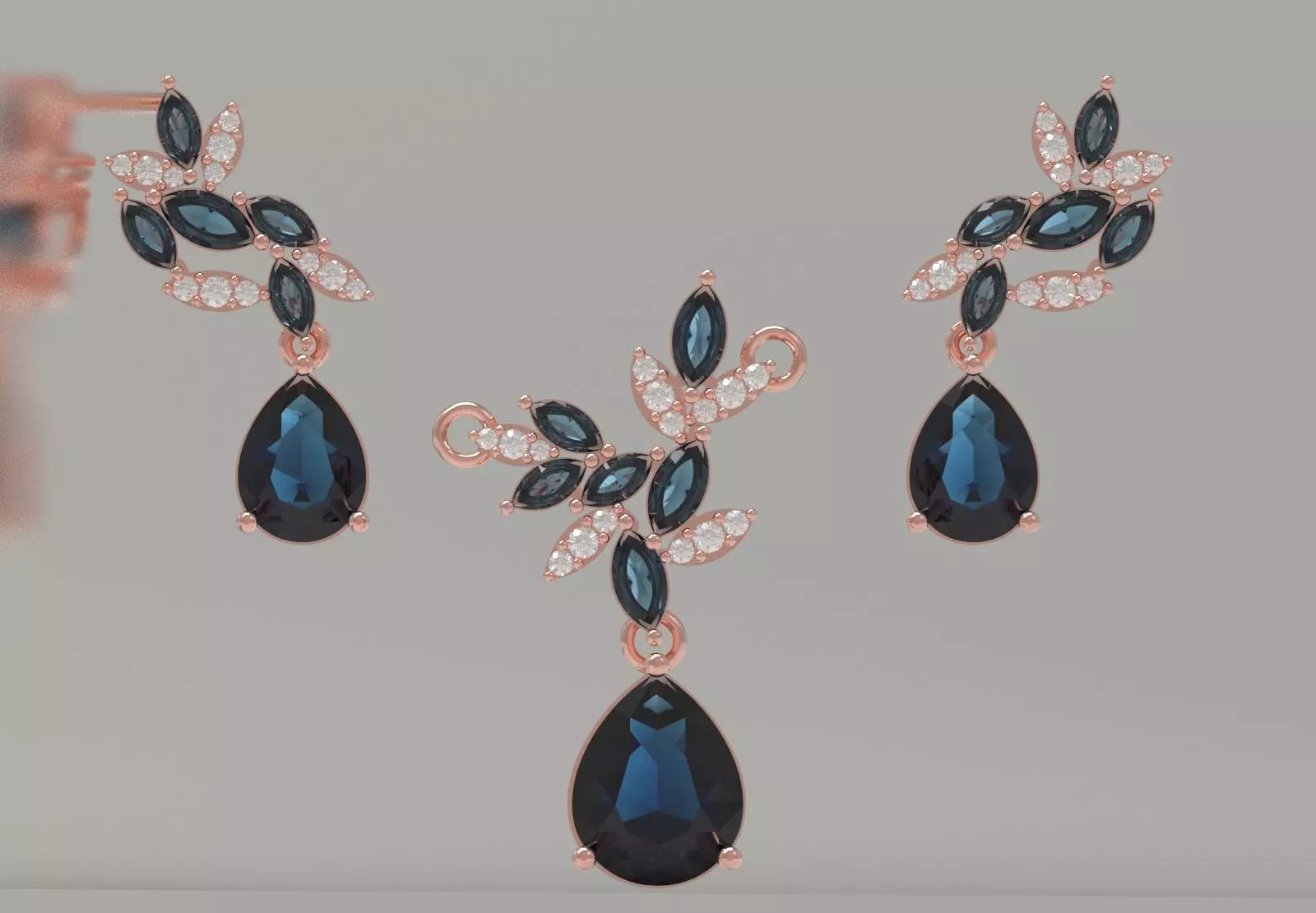 Diamond Accented Fluted Hoop Half Set js0026 3D print model_12