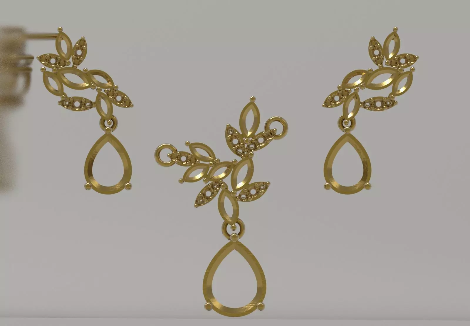 Diamond Accented Fluted Hoop Half Set js0026 3D print model_14