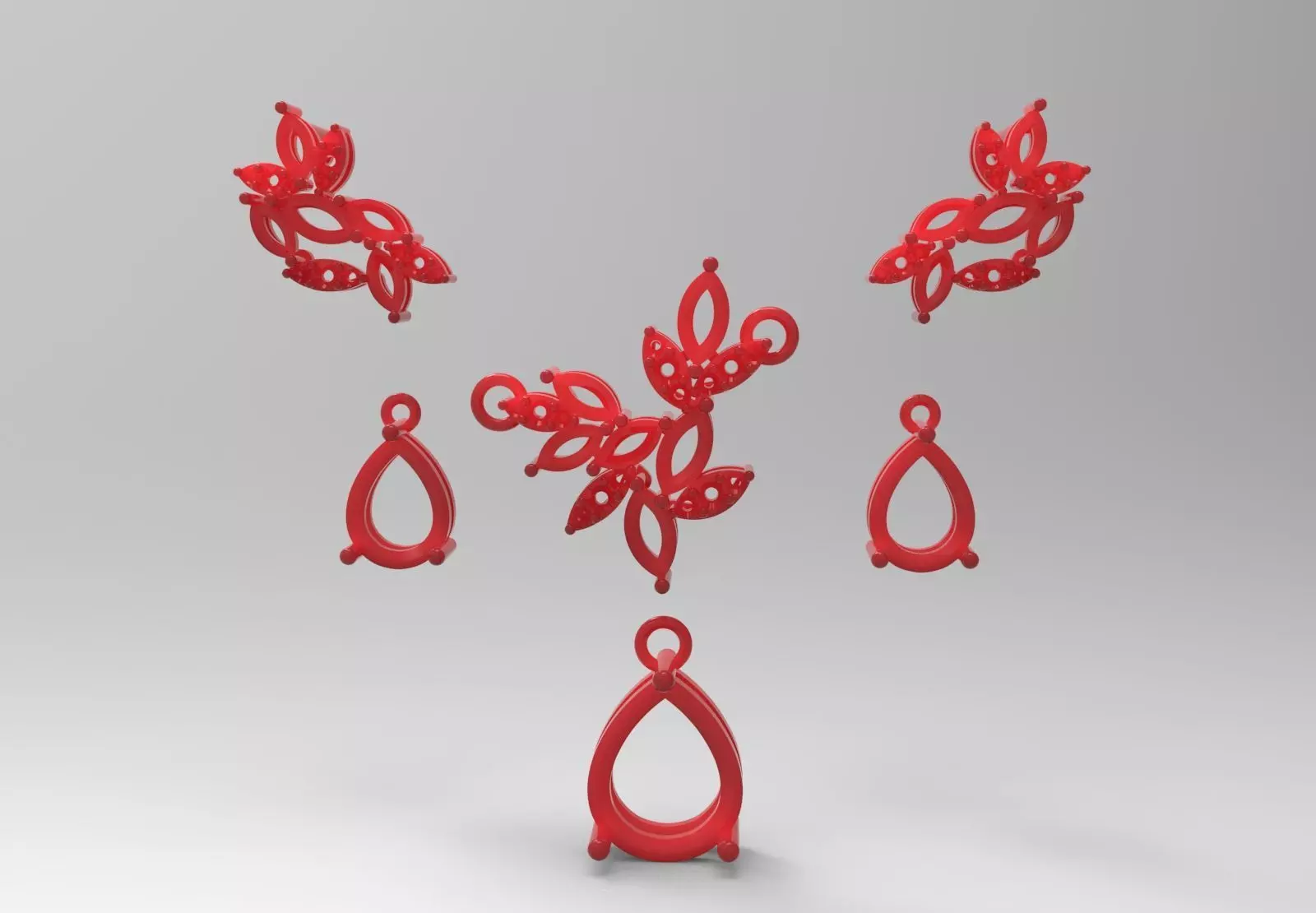 Diamond Accented Fluted Hoop Half Set js0026 3D print model_19