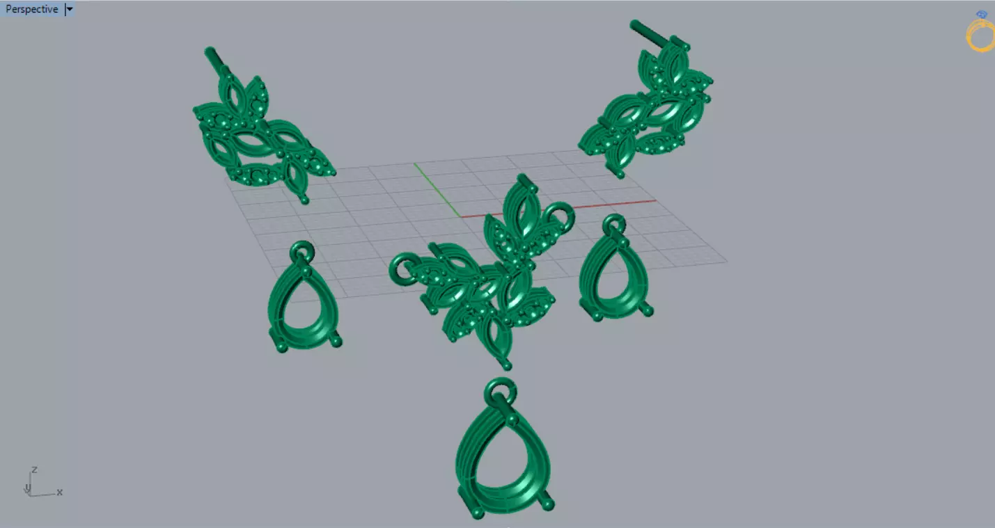 Diamond Accented Fluted Hoop Half Set js0026 3D print model_6