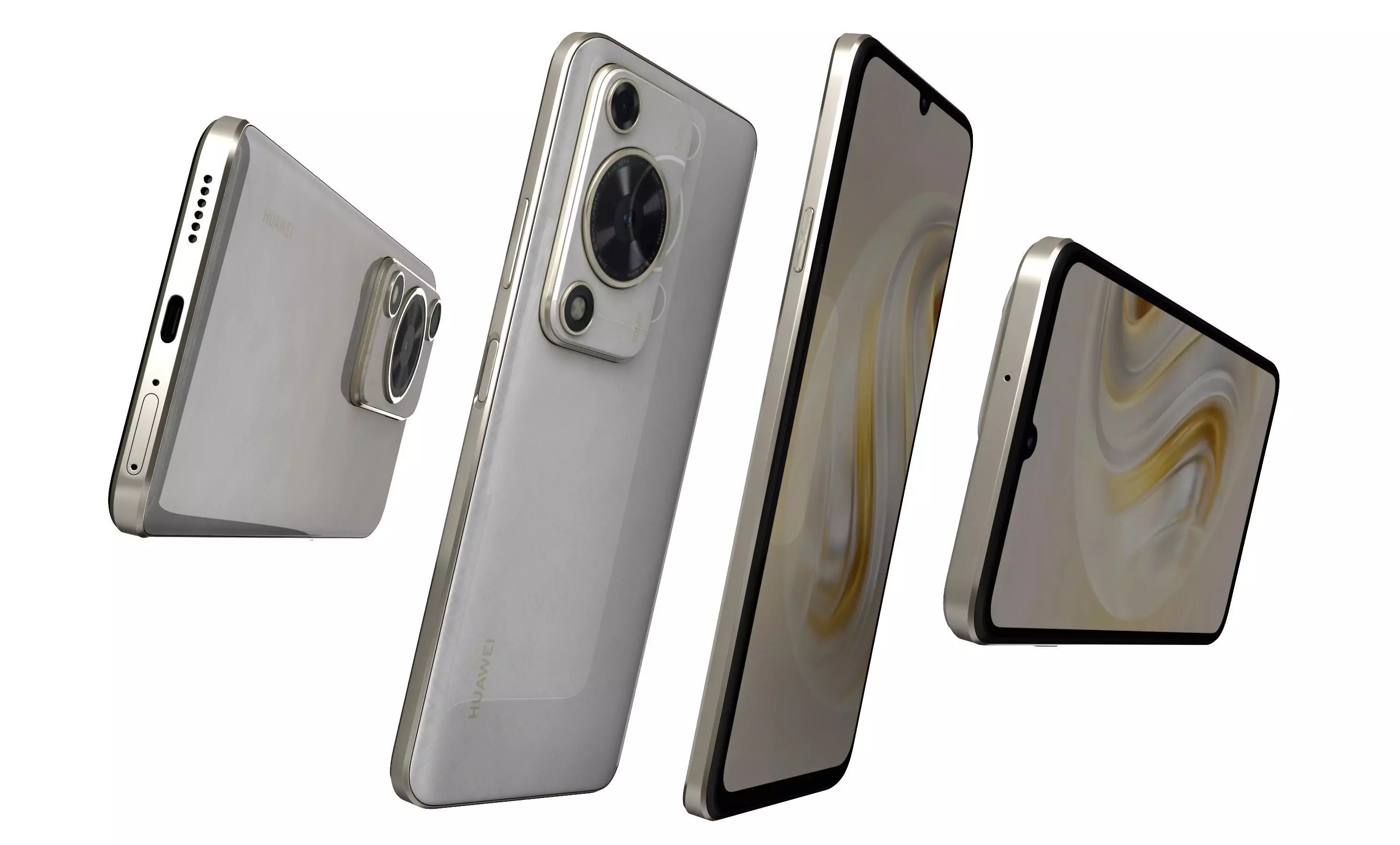 Huawei Enjoy 70 White High Poly 3D model_5