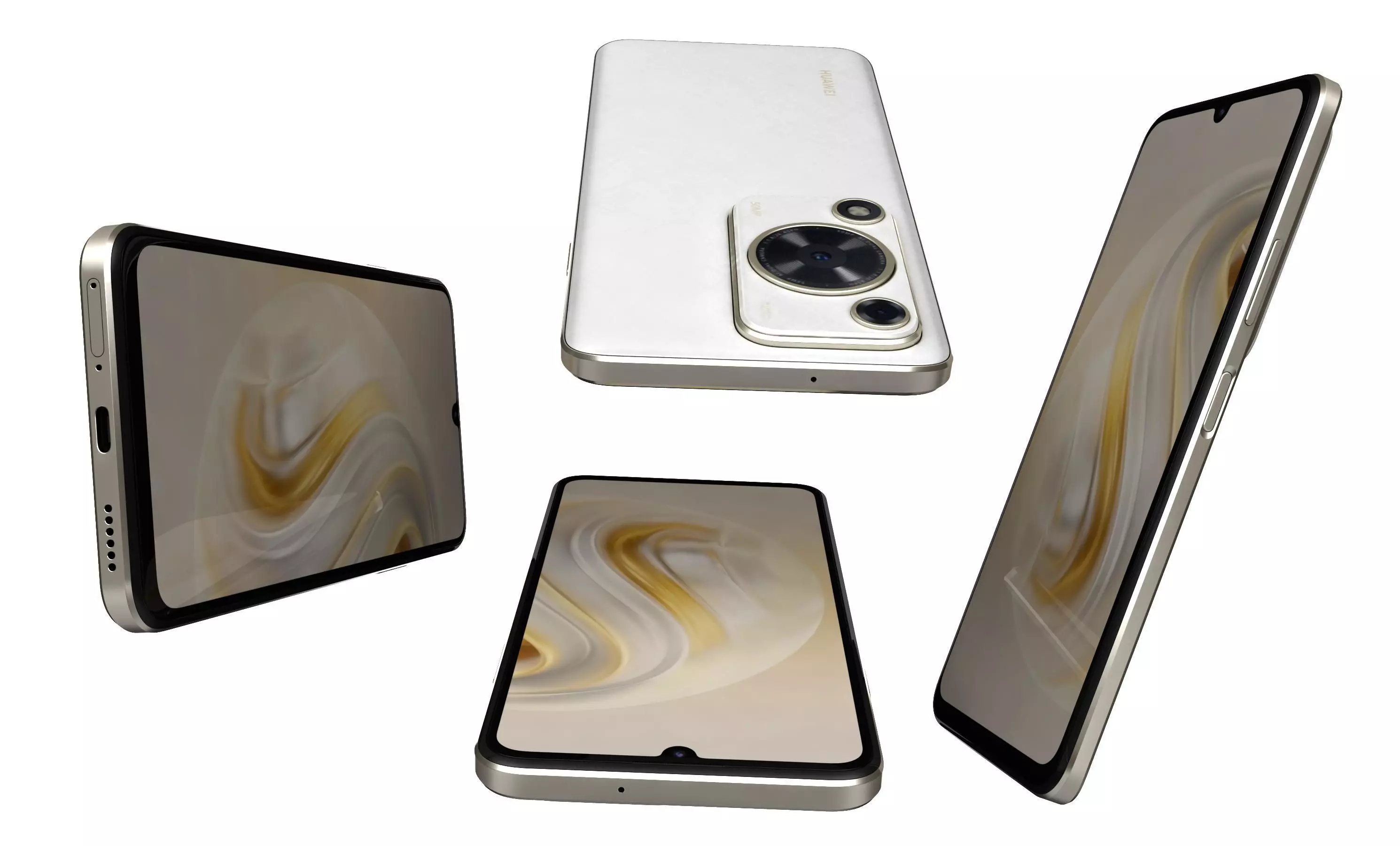 Huawei Enjoy 70 White High Poly 3D model_7