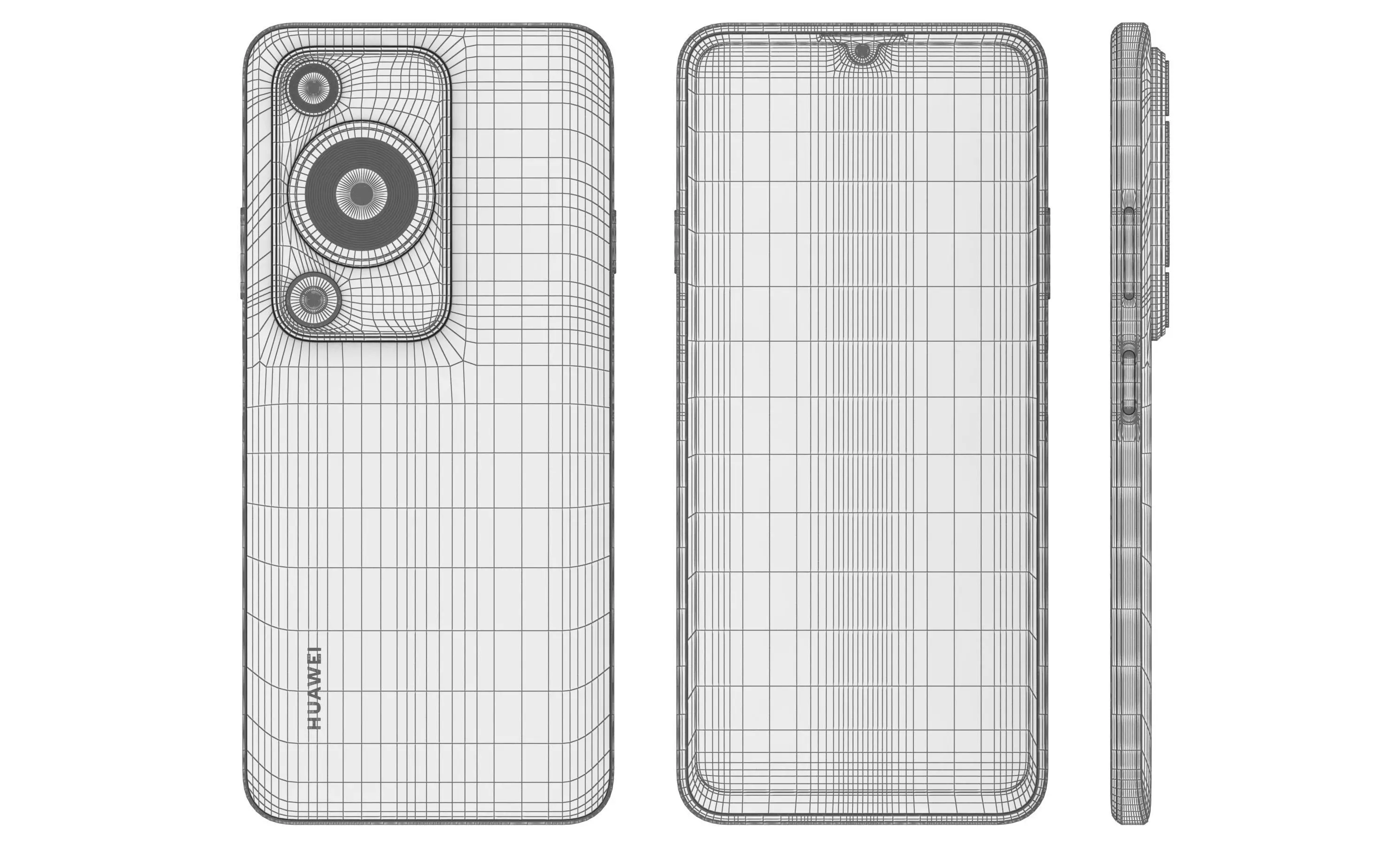 Huawei Enjoy 70 White High Poly 3D model_11