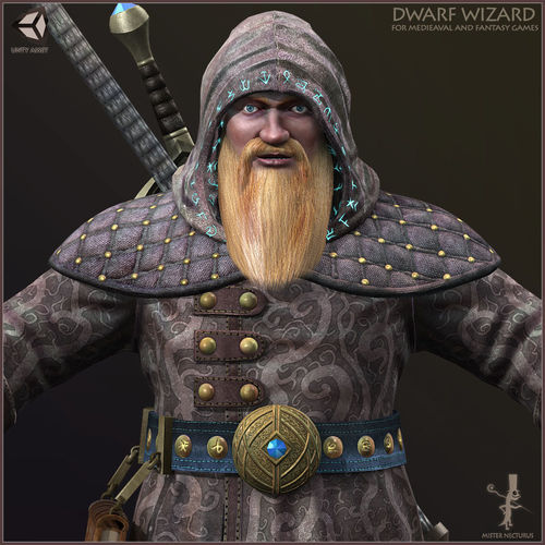 Dwarf Wizard Low-poly 3D model