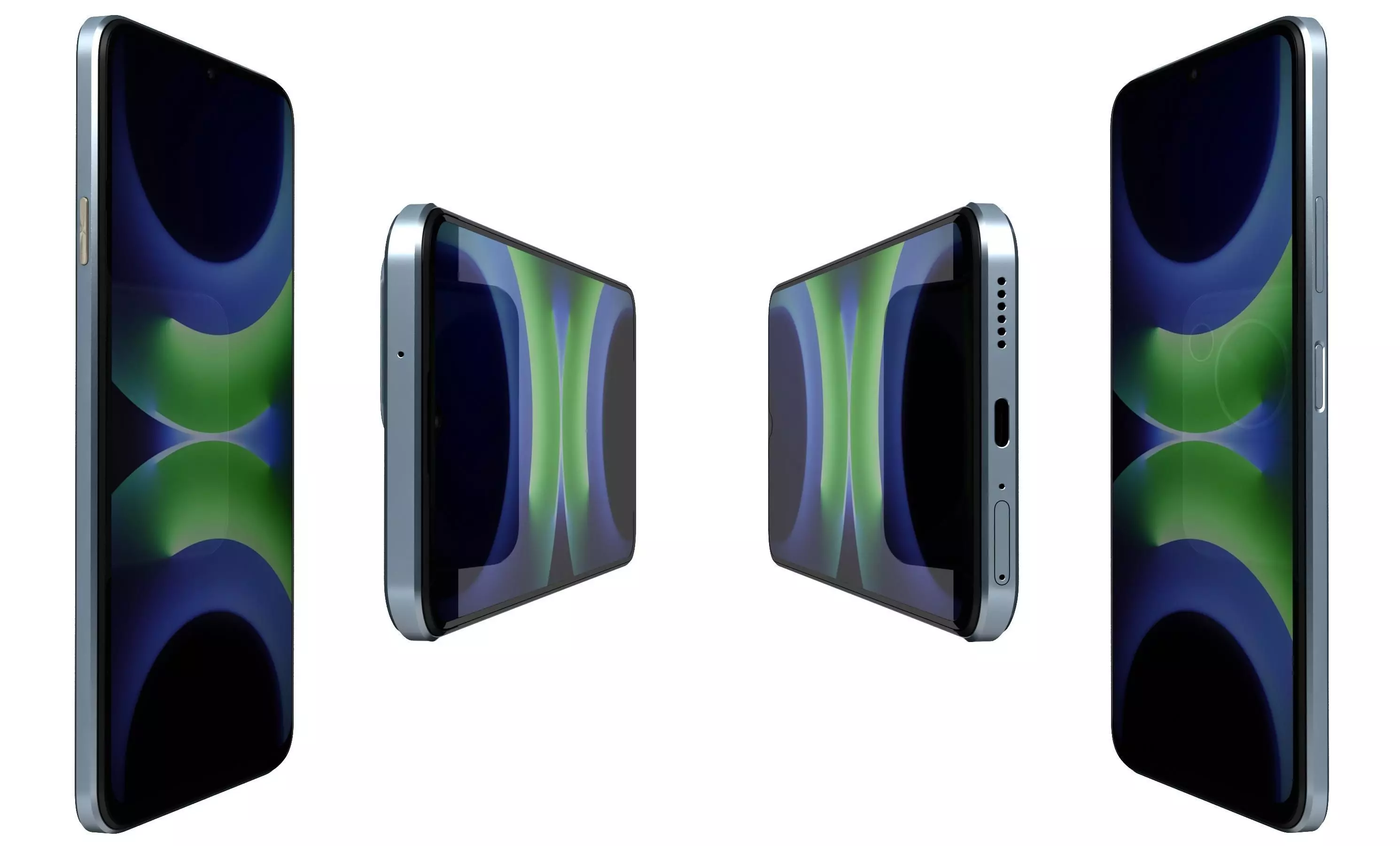 Huawei Enjoy 70S Ice blue High Poly 3D model_2