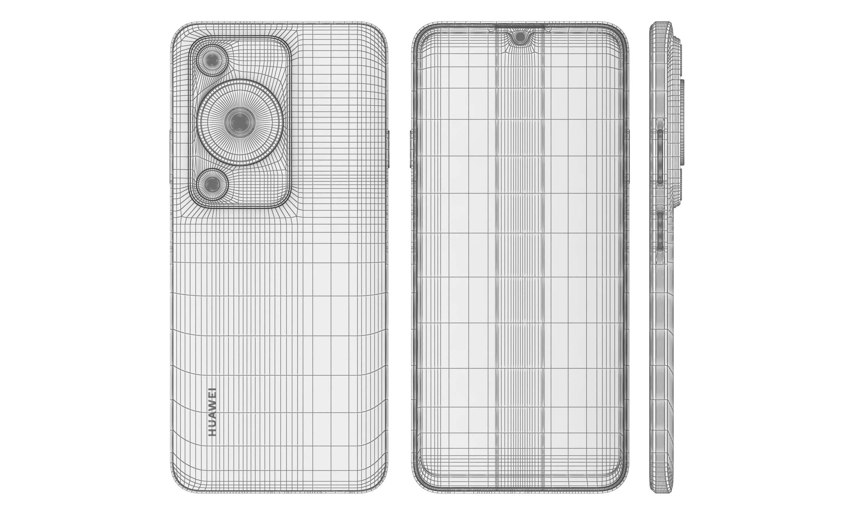 Huawei Enjoy 70S Ice blue High Poly 3D model_11