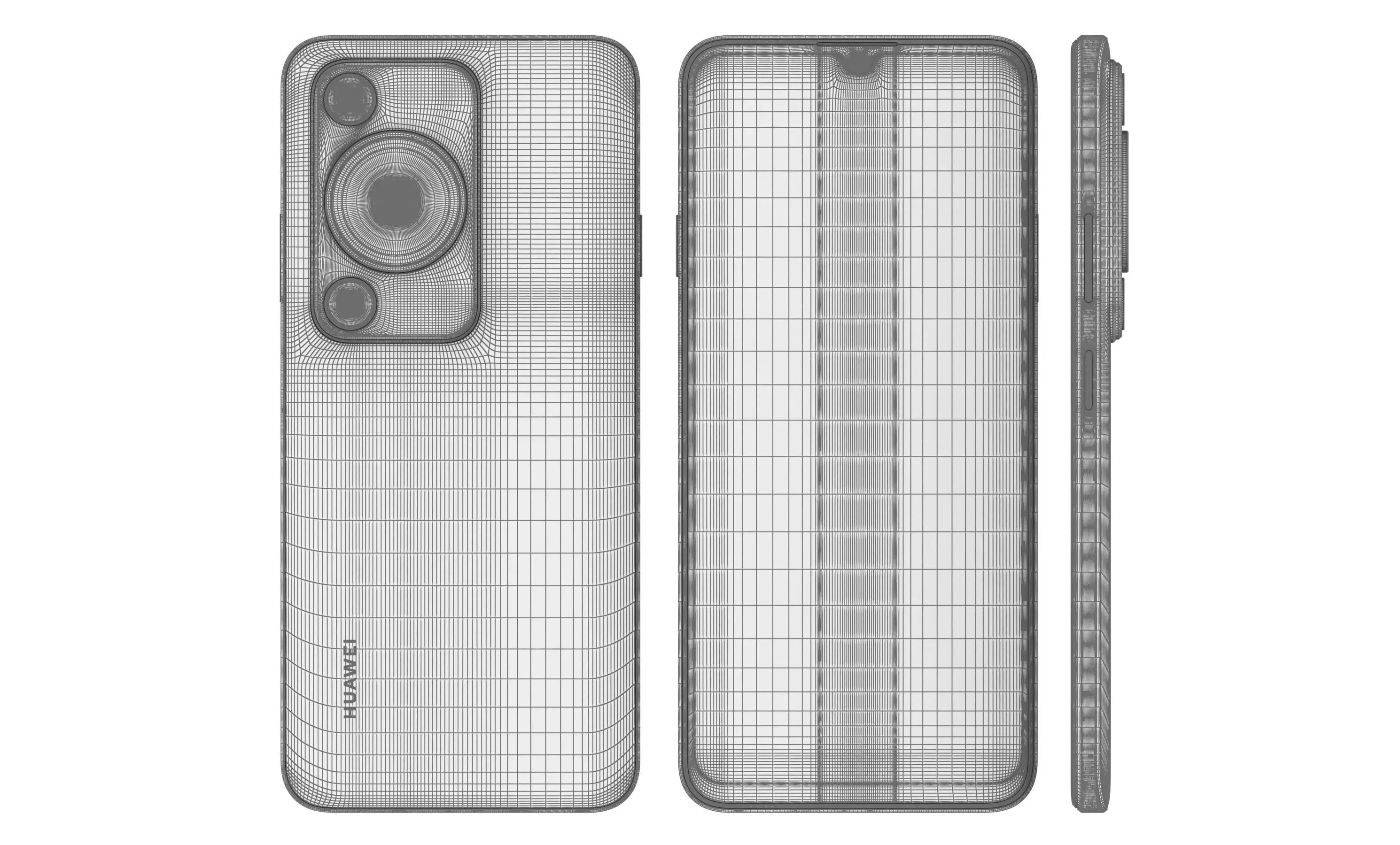 Huawei Enjoy 70S Ice blue High Poly 3D model_12