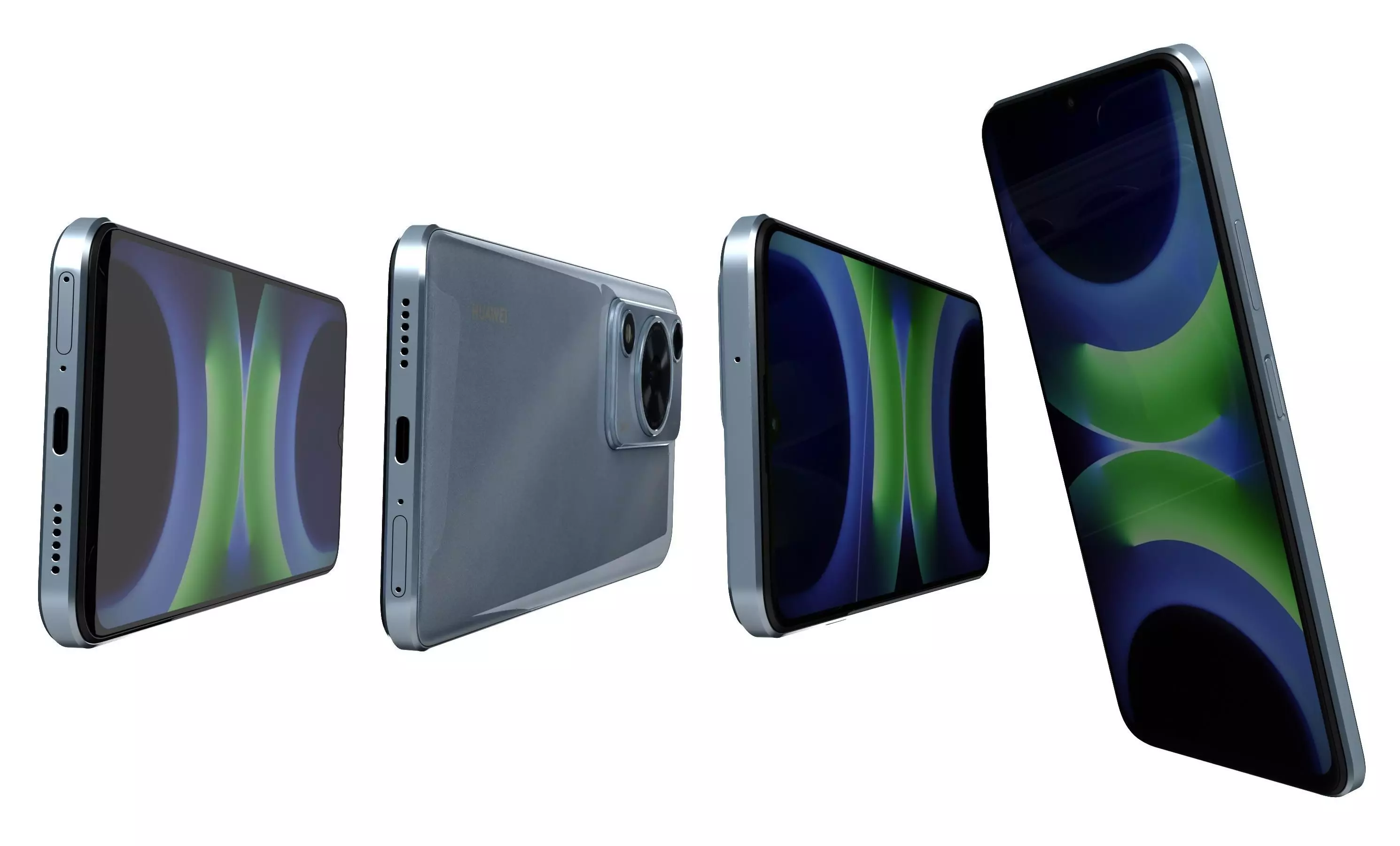 Huawei Enjoy 70S Ice blue High Poly 3D model_6