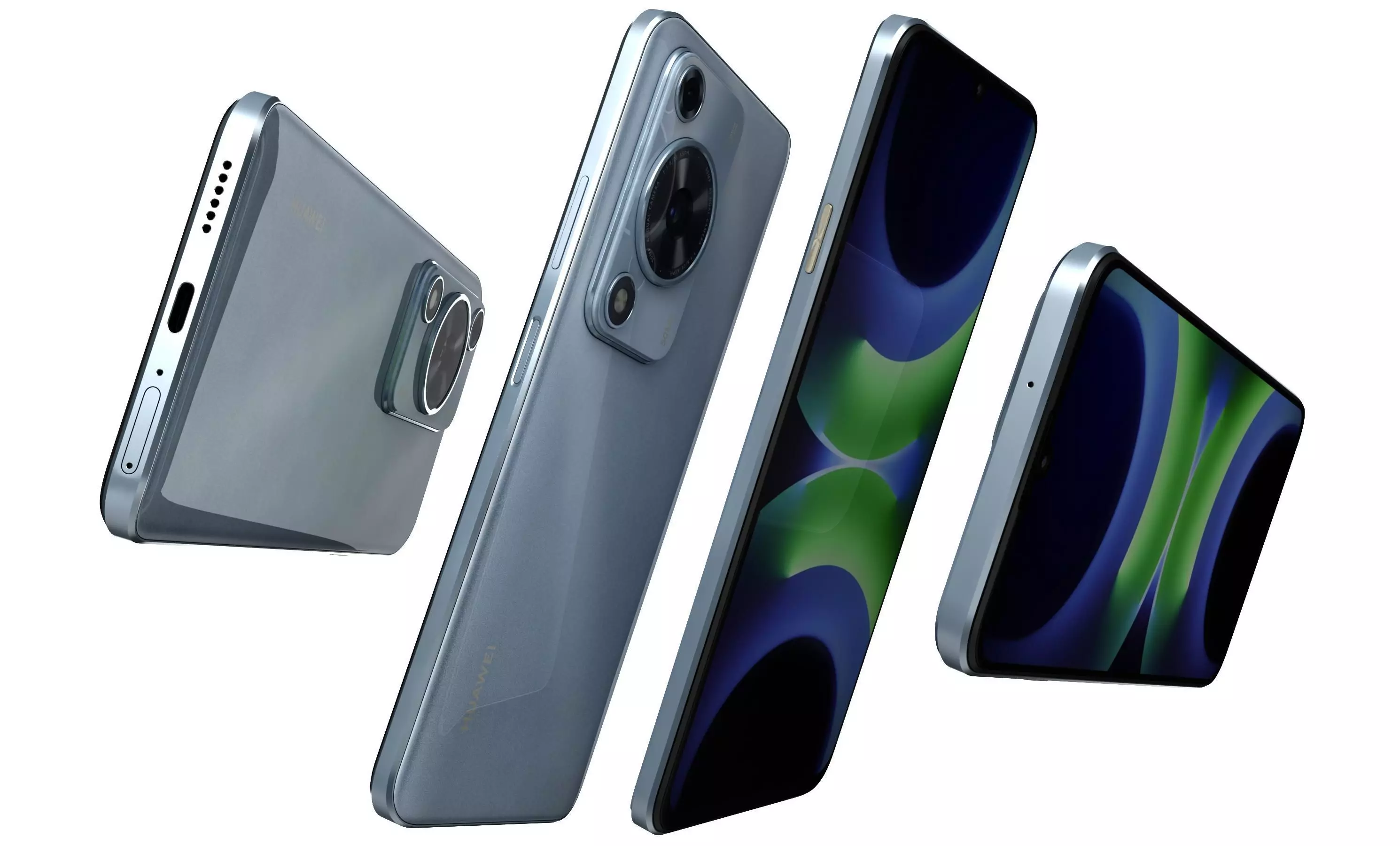 Huawei Enjoy 70S Ice blue High Poly 3D model_5