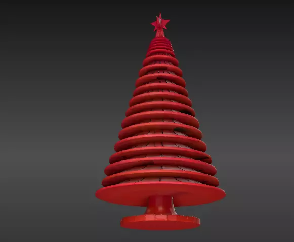 Minimalist Layered Tree Sculpture 3D Model Christmas Decor Low-poly 3D model_4