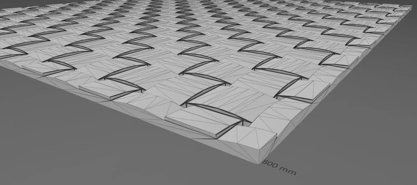Overlapping link 3d relief panel for CNC and 3d prinitng 3D print model_11