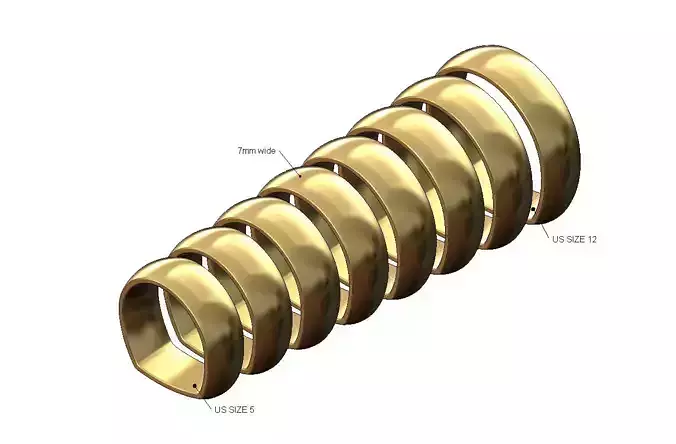 Euro shank 7mm wide comfort fit dome band US sizes 5to12